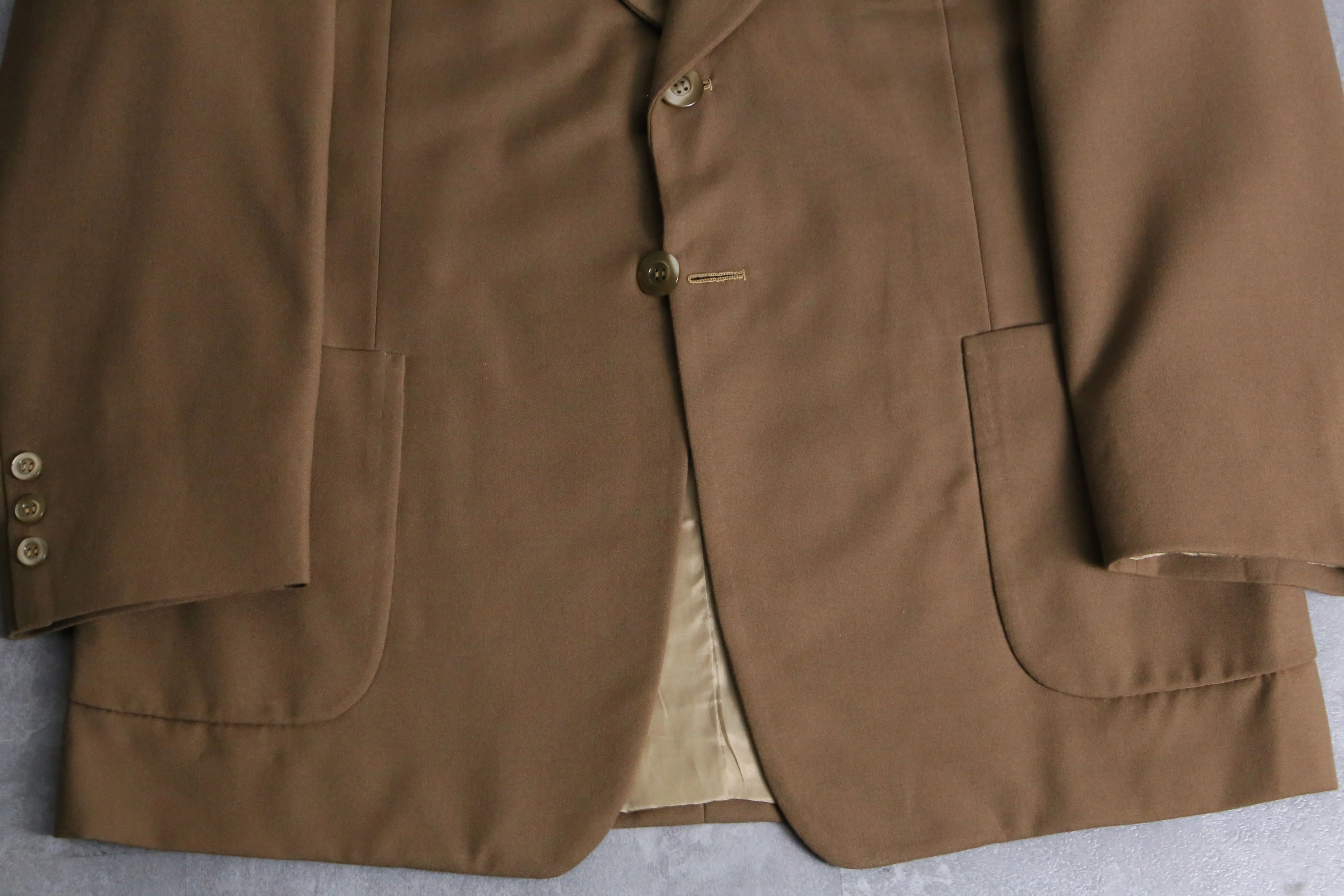 70’s beige single tailored & flare slacks set up
