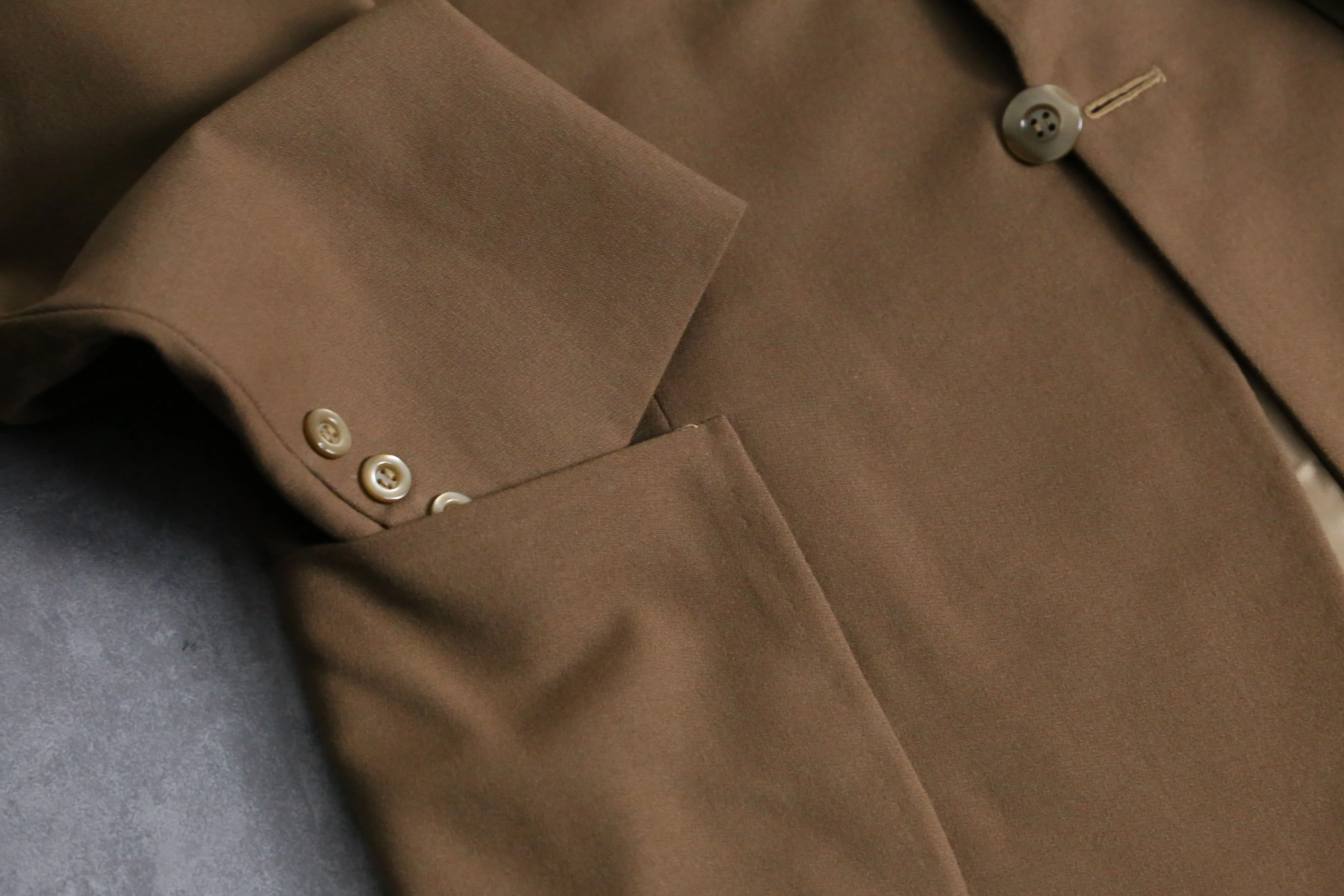 70’s beige single tailored & flare slacks set up