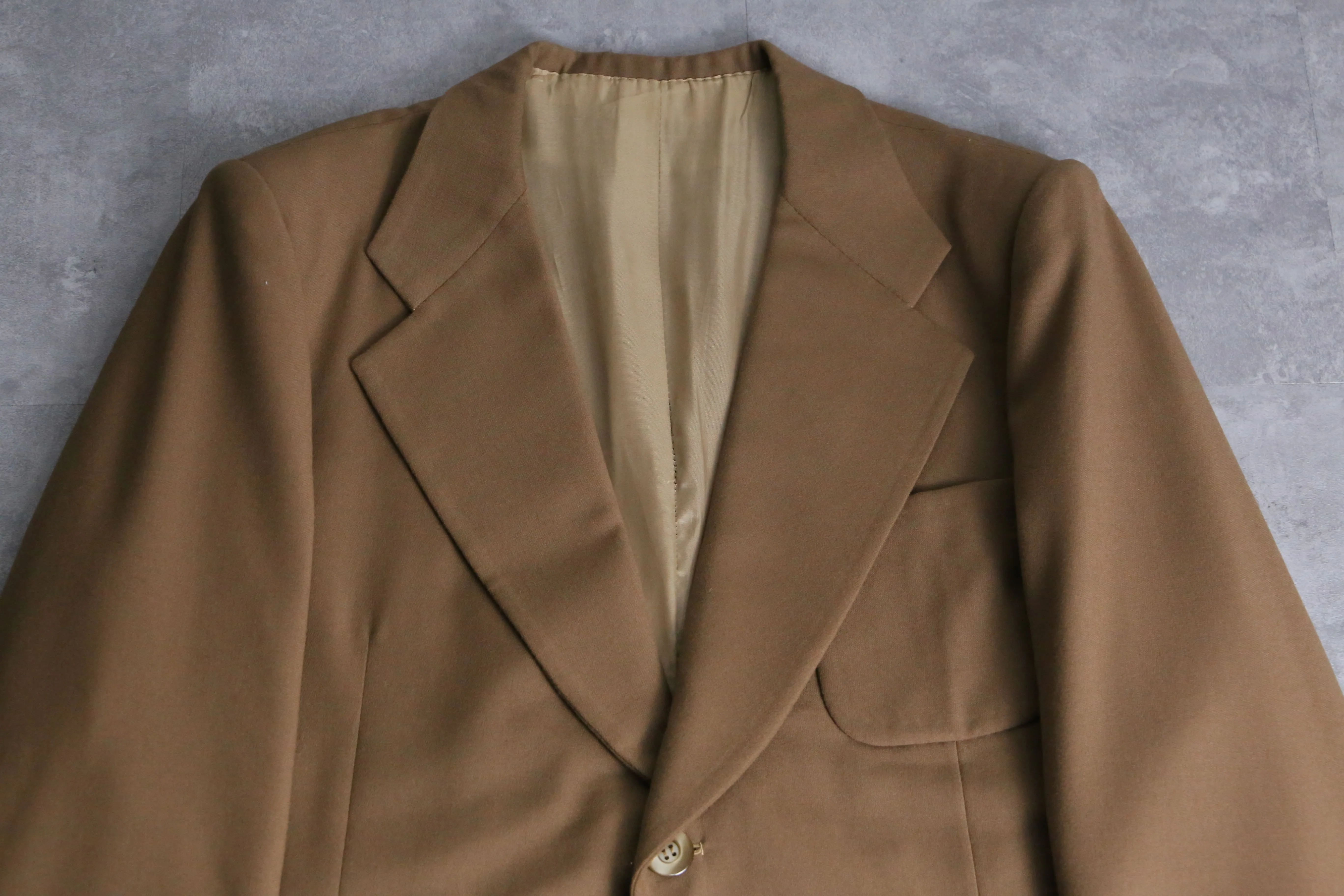 70’s beige single tailored & flare slacks set up