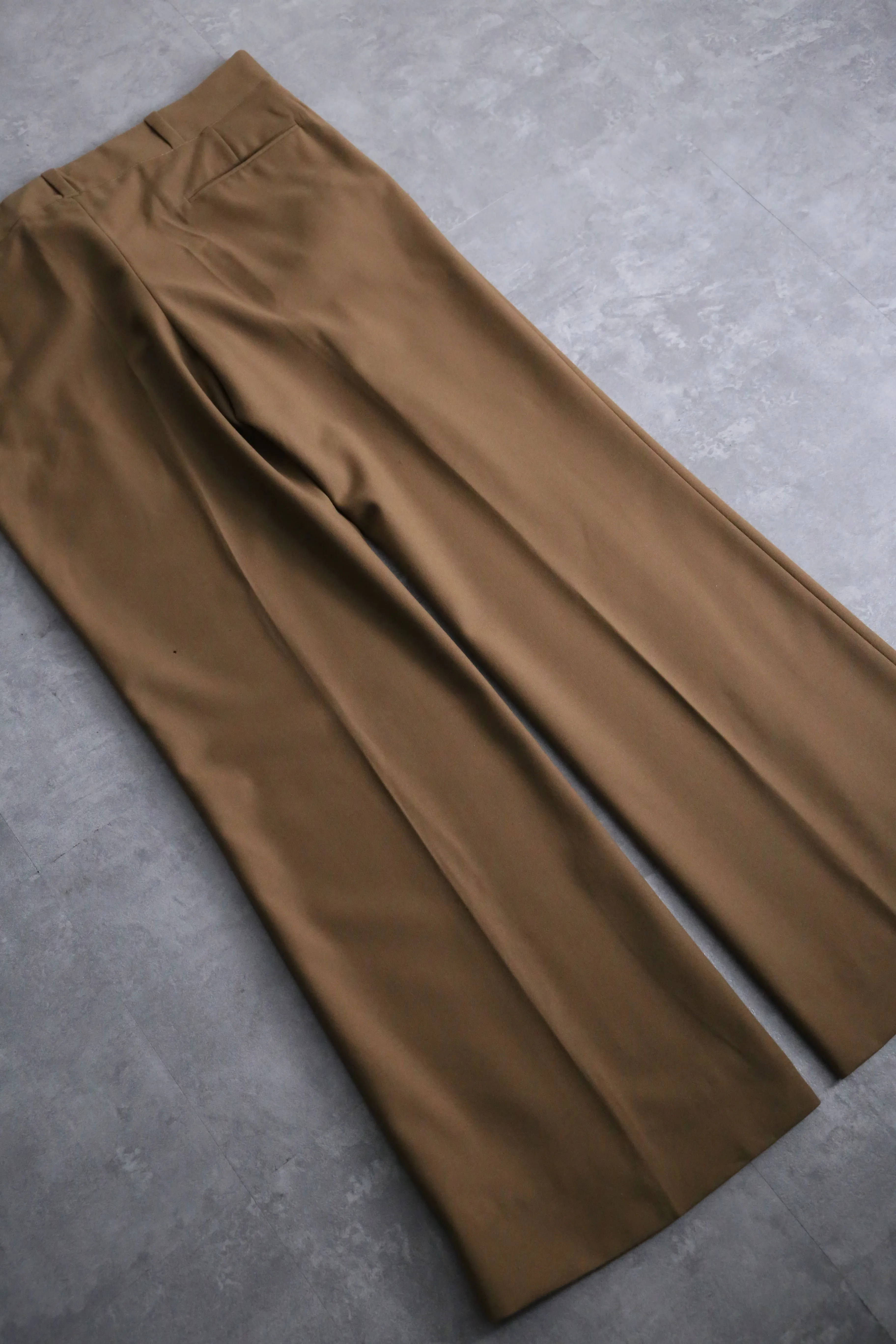 70’s beige single tailored & flare slacks set up