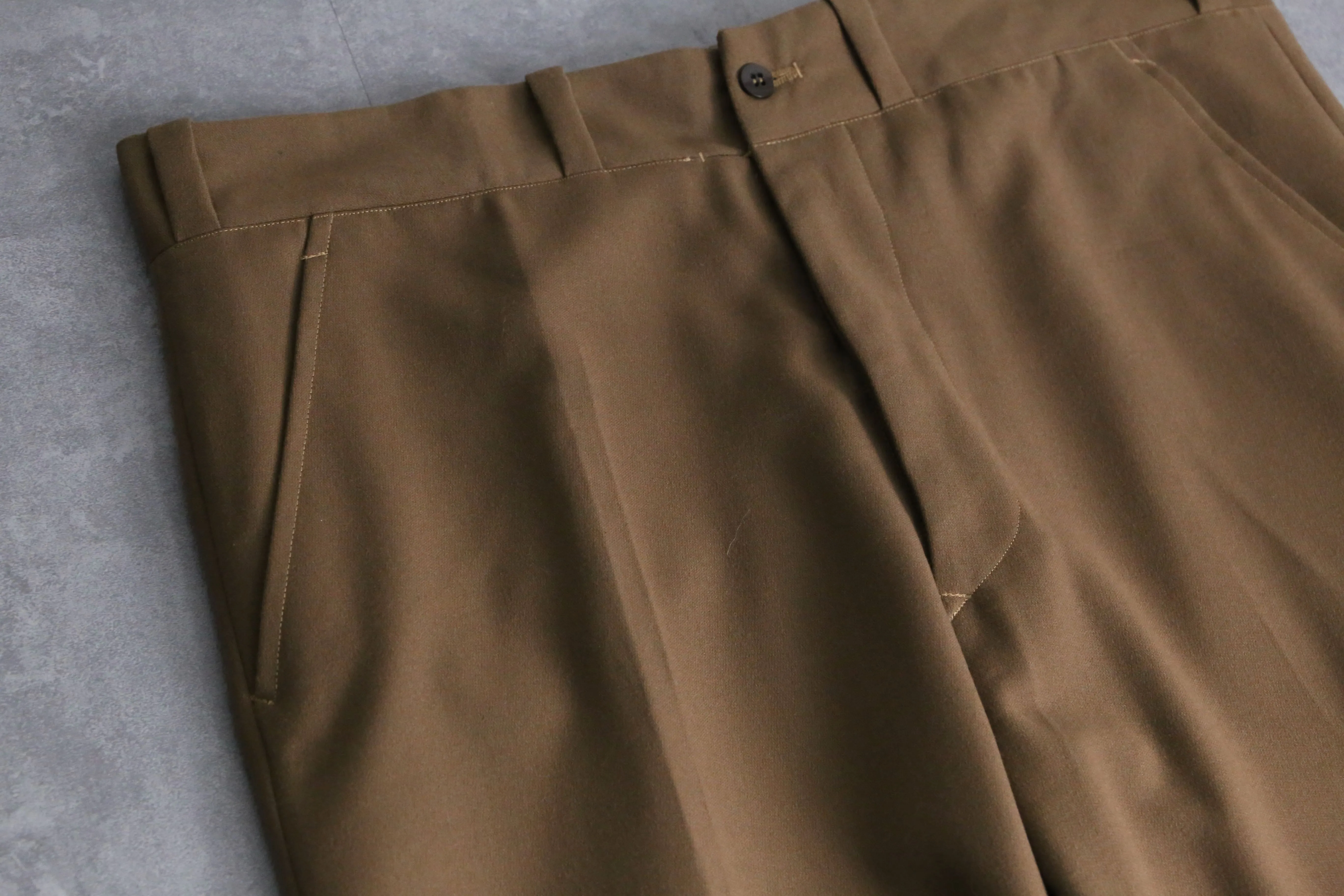 70’s beige single tailored & flare slacks set up