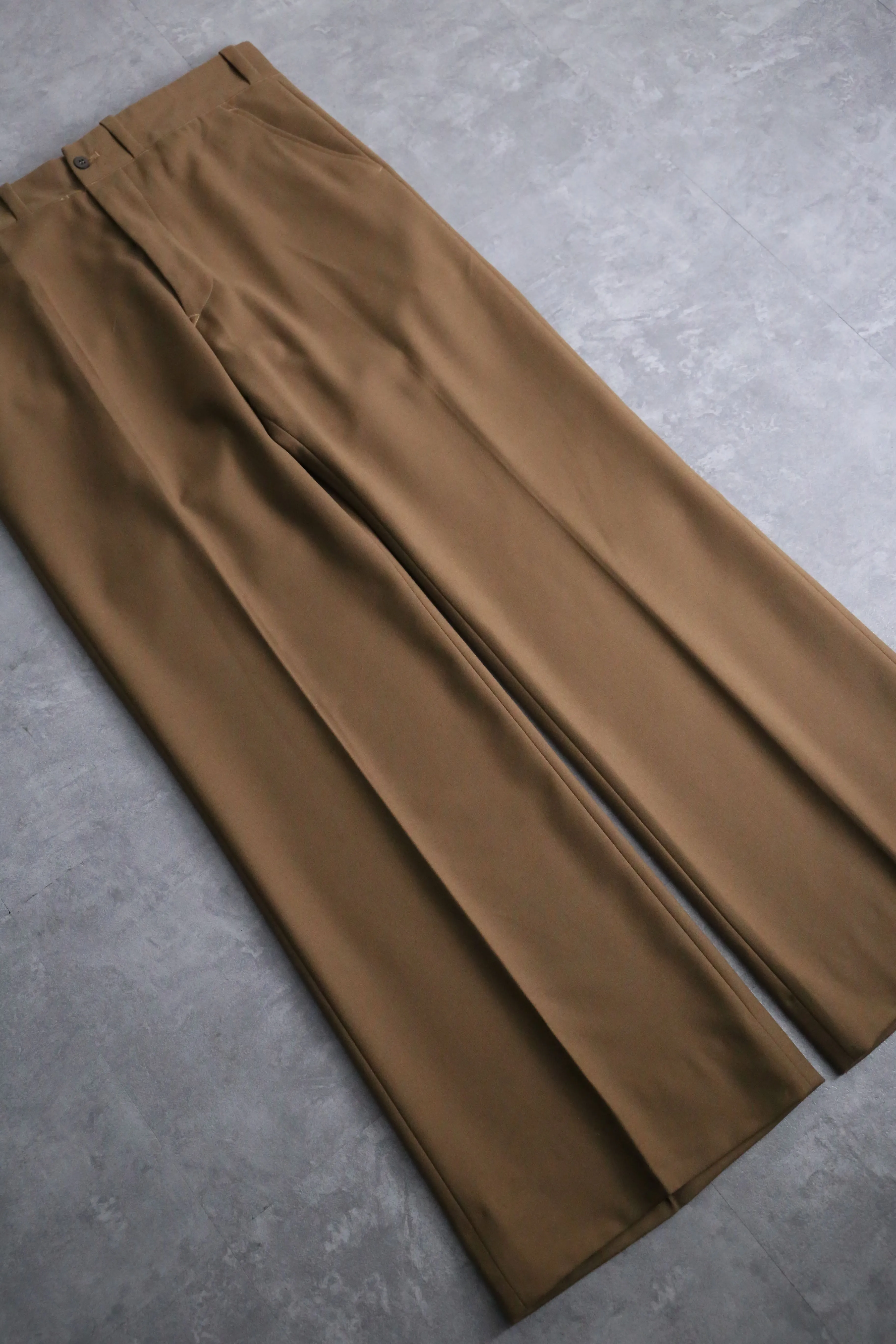 70’s beige single tailored & flare slacks set up