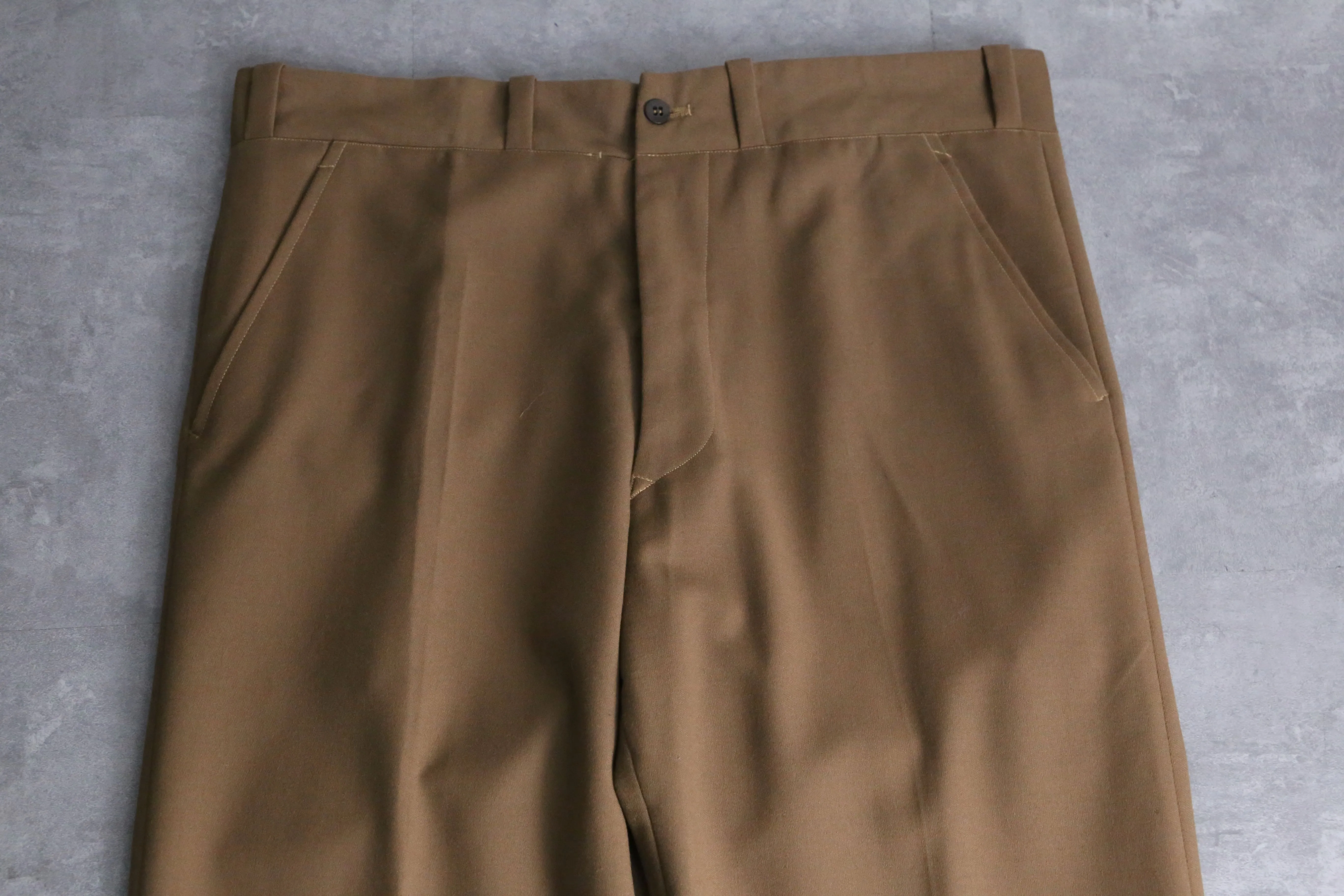 70’s beige single tailored & flare slacks set up