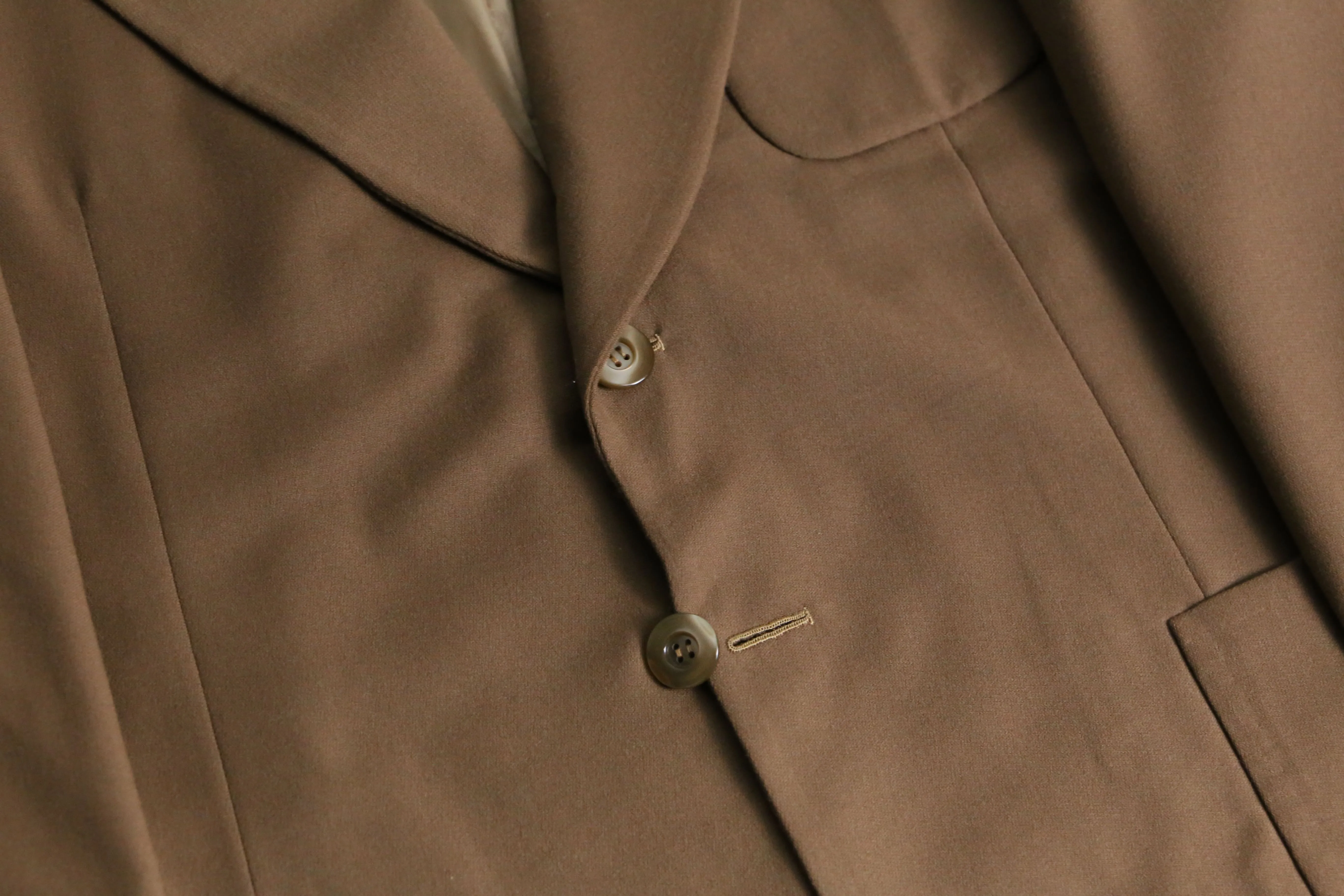 70’s beige single tailored & flare slacks set up