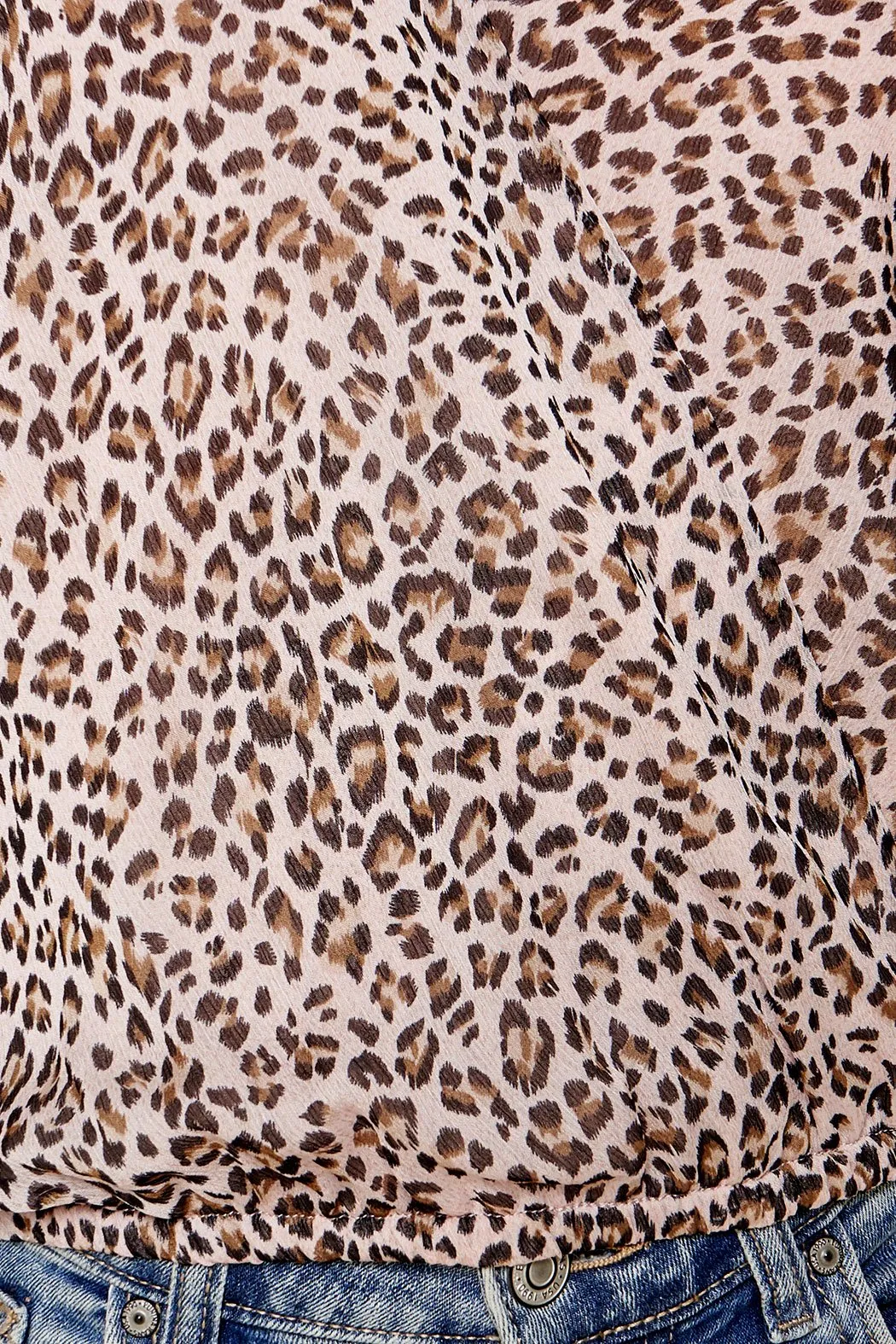 After Dark Pink Leopard Print Surplice Crop Top