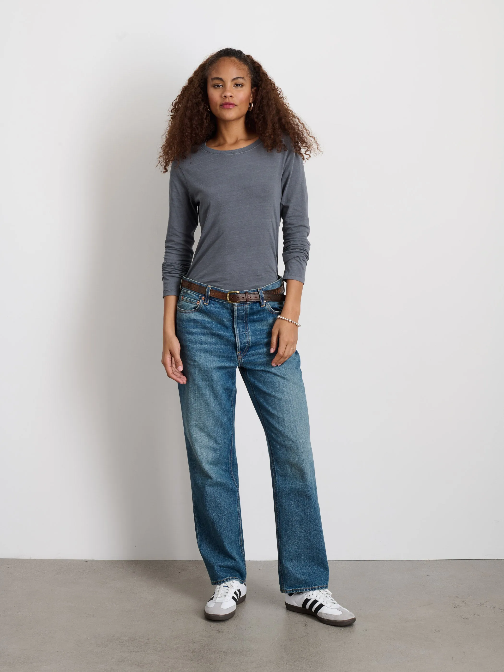 Alex Mill - Long-Sleeve Prospect Tee (Charcoal)