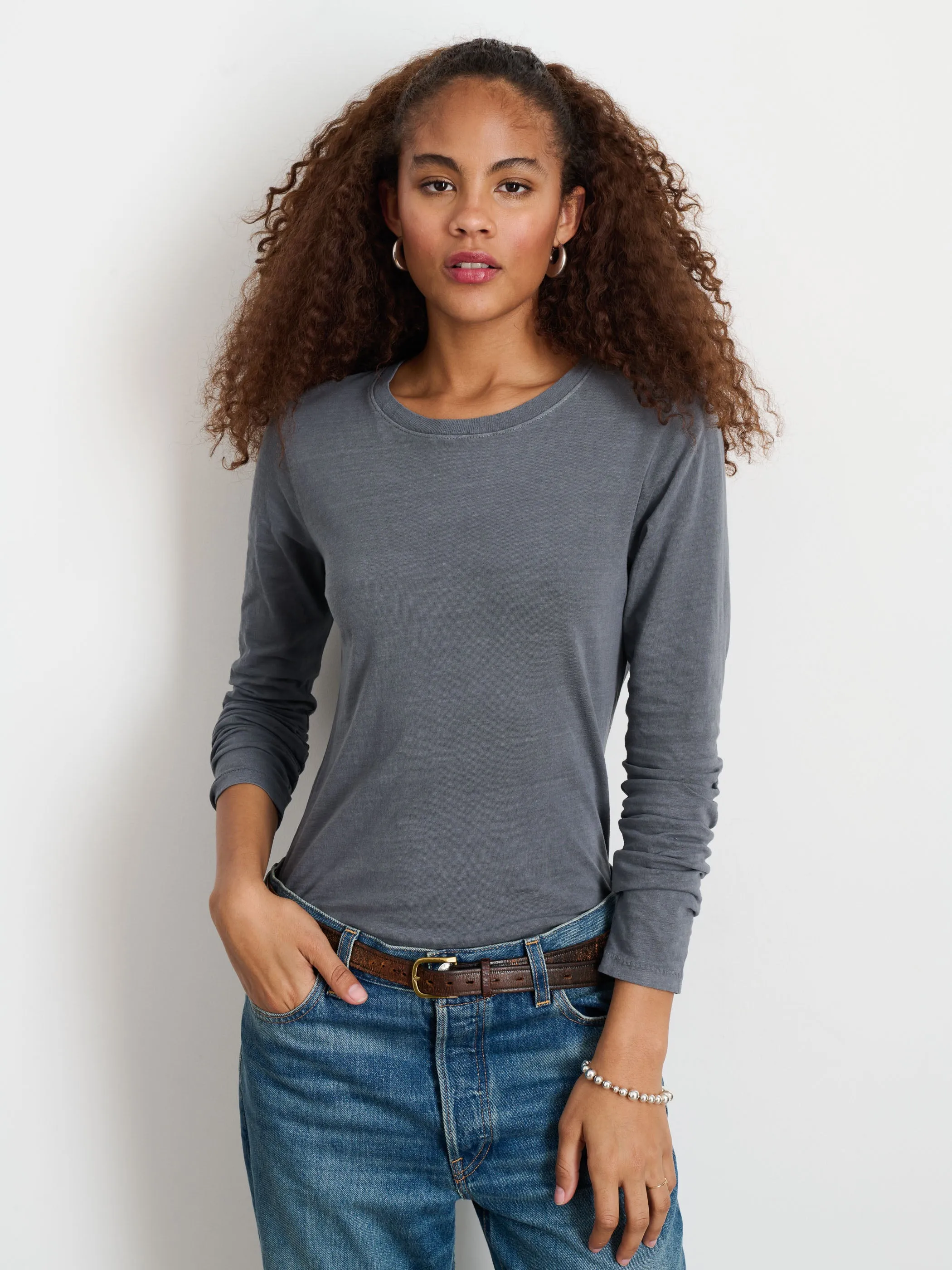 Alex Mill - Long-Sleeve Prospect Tee (Charcoal)