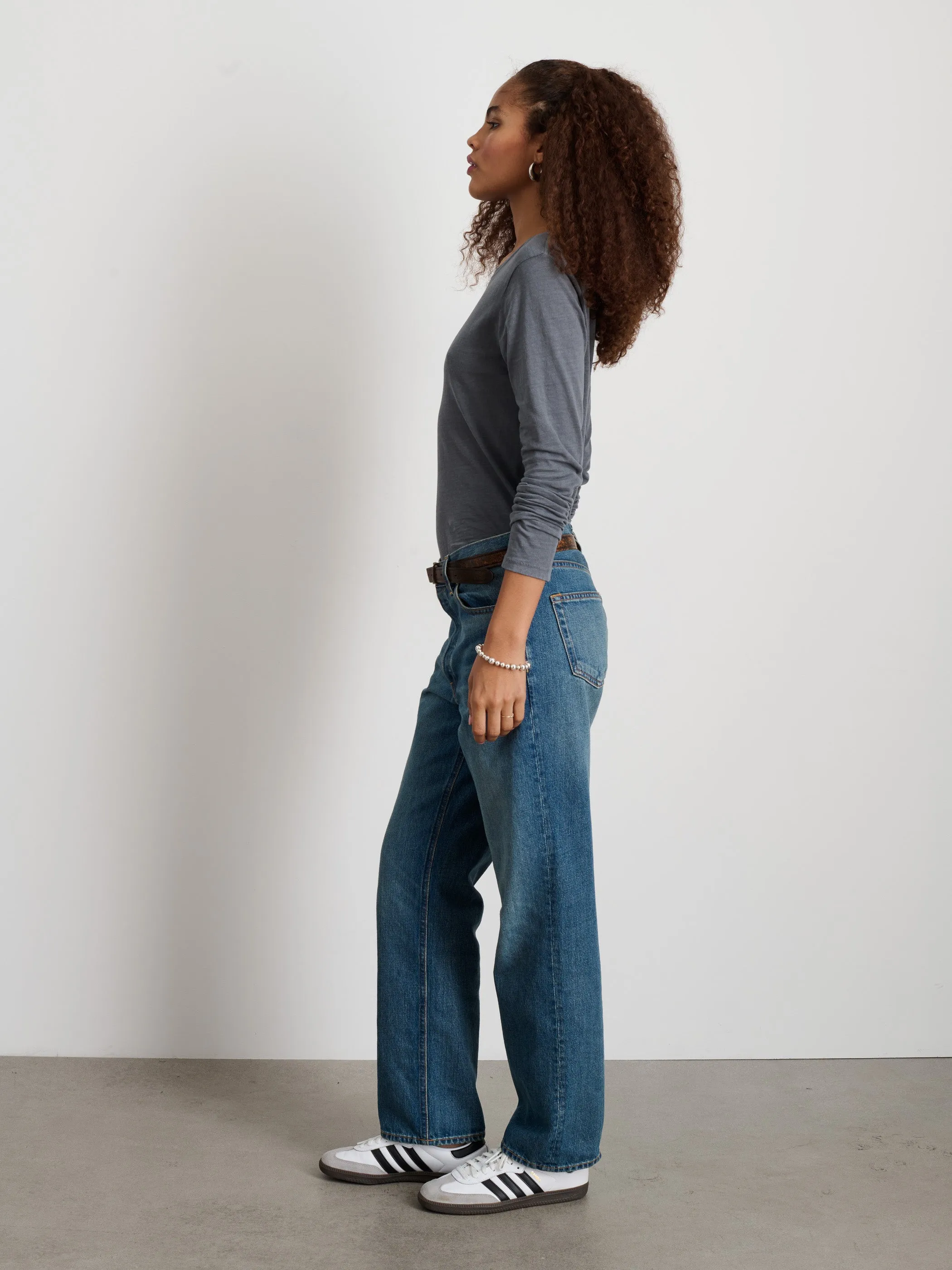 Alex Mill - Long-Sleeve Prospect Tee (Charcoal)