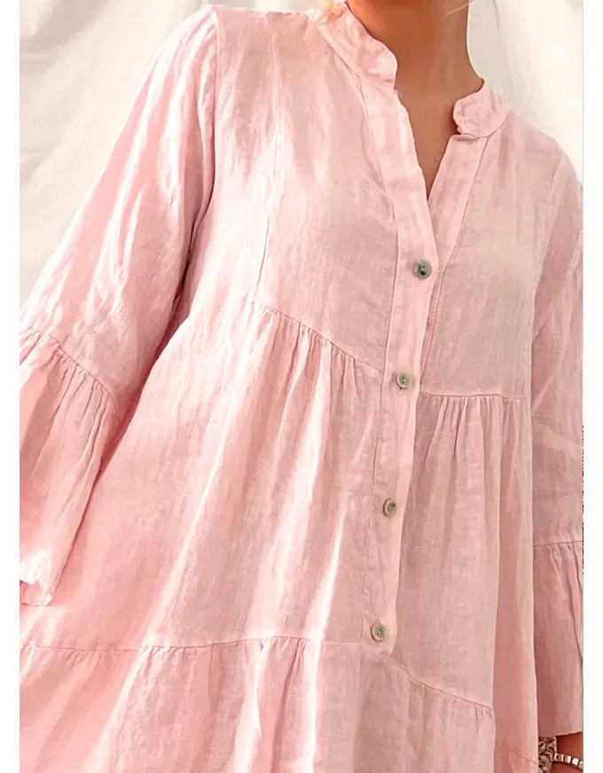 Ashley Linen Dress Rose