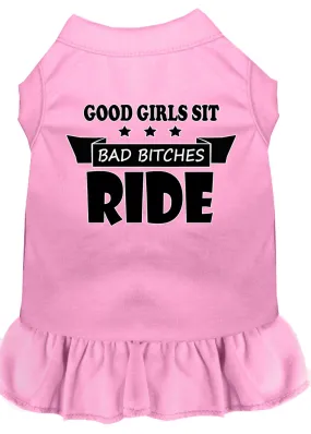 Bitches Ride Screen Print Dog Dress Light Pink Xs (8)