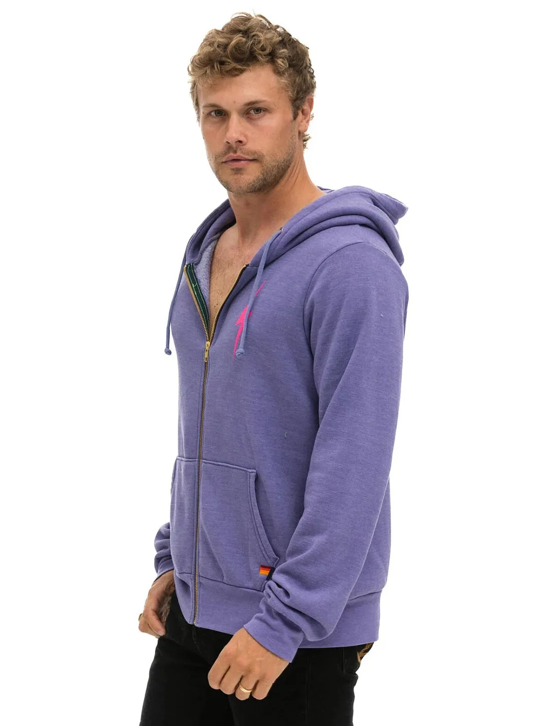 Bolt 2 Zip Hoodie - Lavender-Neon Pink