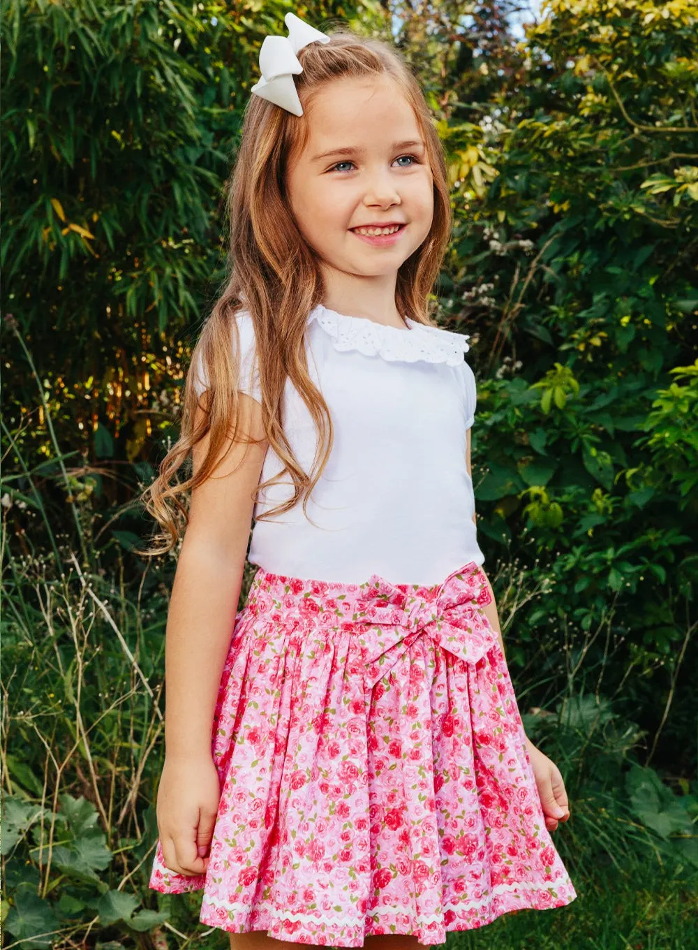 Bow Skirt in Rosie Floral