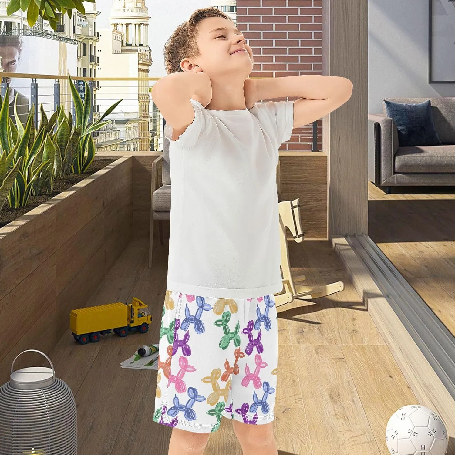 Boys Athletic Shorts Size 7-15 Boys' Casual Shorts with Pockets Elastic Waist Summer Kids Bottom for Sports Homewear