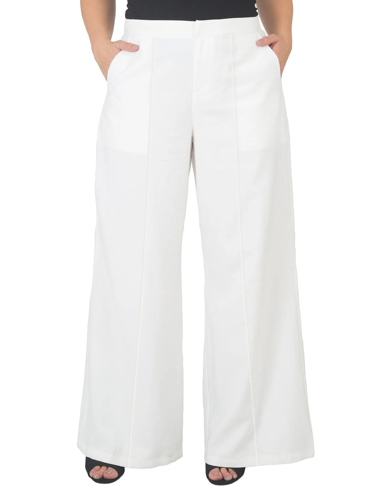 Brooklyn High Waist Wide Leg Pant | Off White