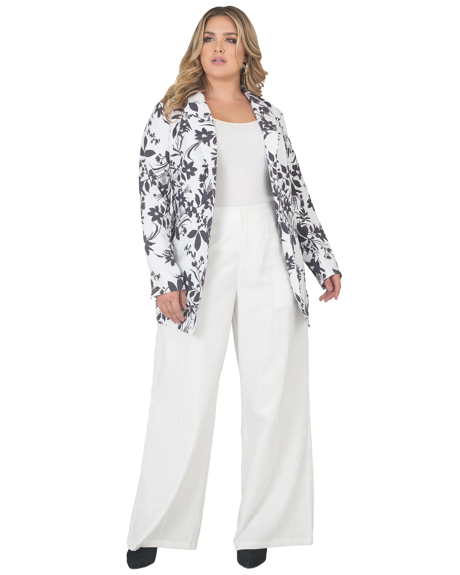 Brooklyn High Waist Wide Leg Pant | Off White