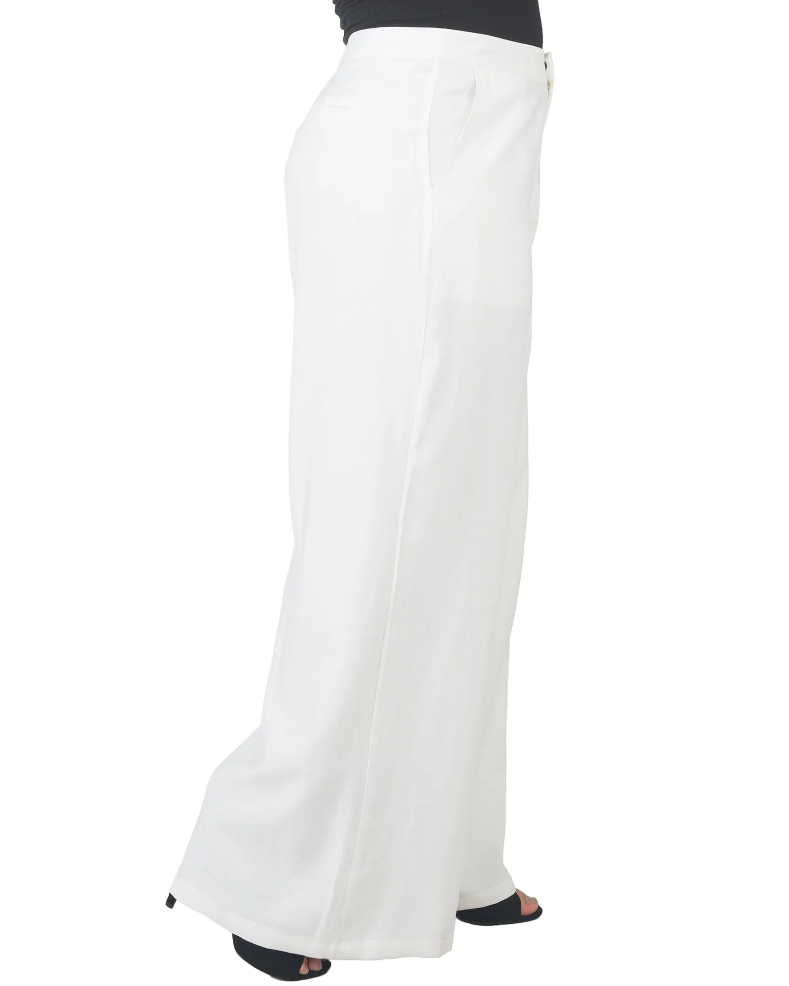 Brooklyn High Waist Wide Leg Pant | Off White