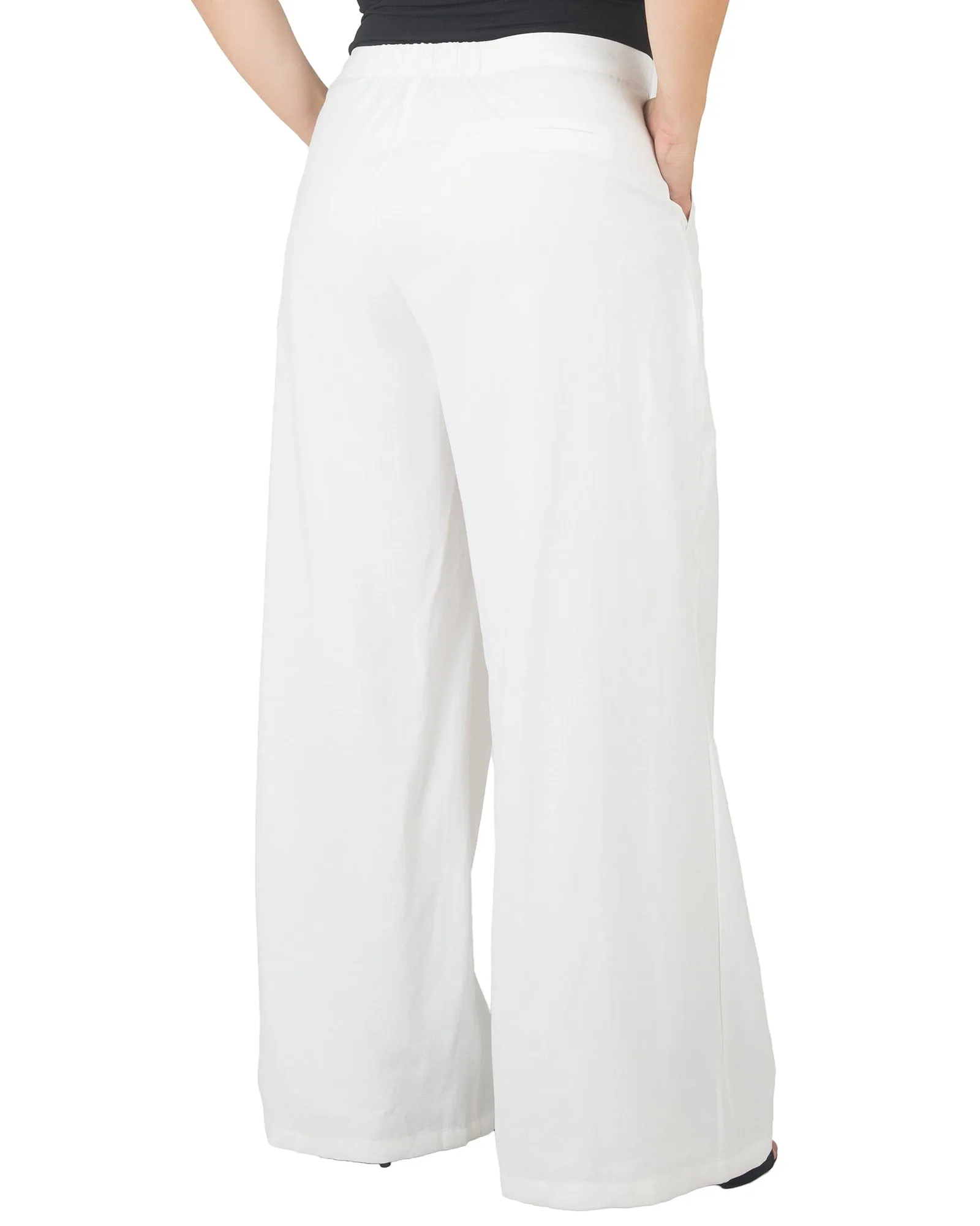 Brooklyn High Waist Wide Leg Pant | Off White