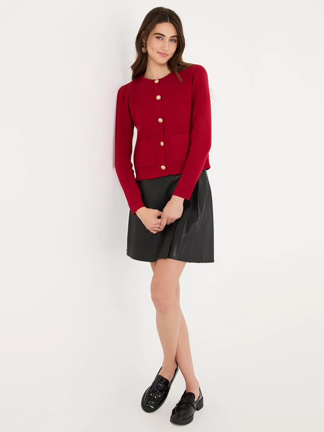 Button-Front Cardigan