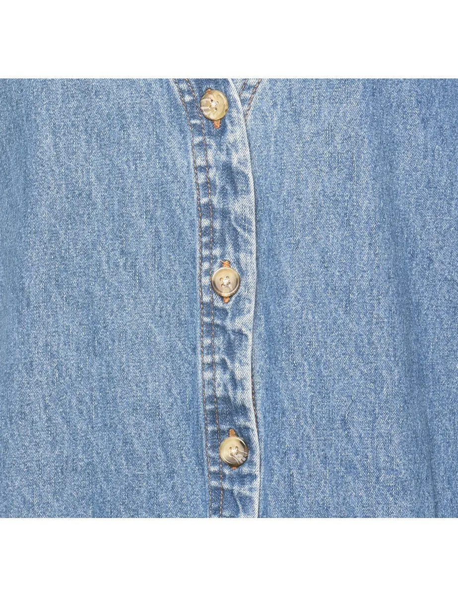 Cabin Creek 1990s Light Wash Denim Waistcoat  - L