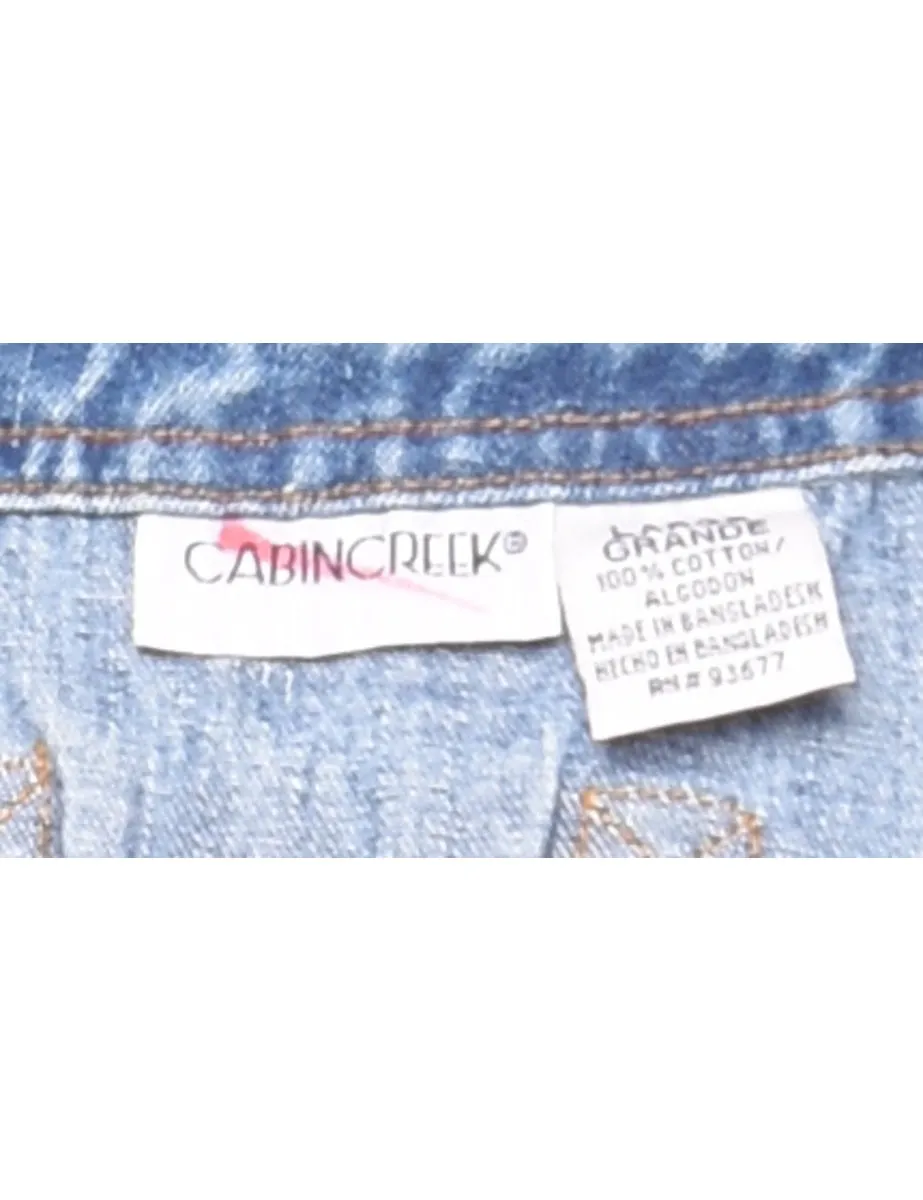 Cabin Creek 1990s Light Wash Denim Waistcoat  - L