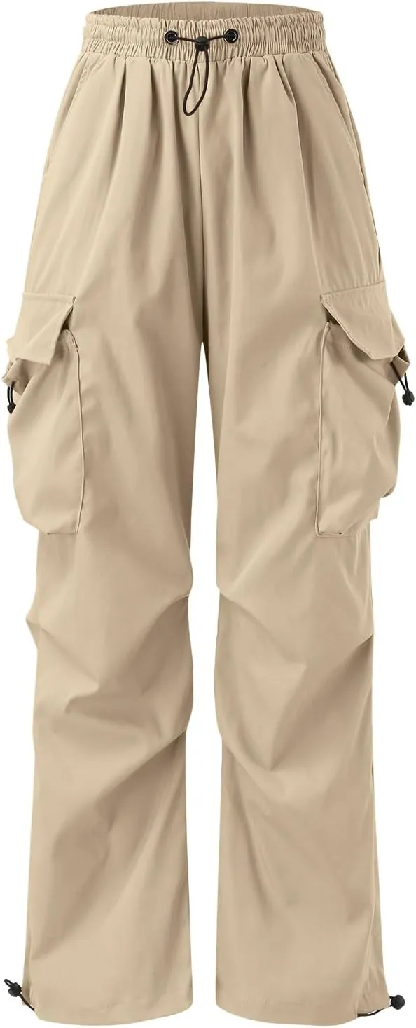 Cargo Pants for Men Casual Lightweight Elastic Waist Drawstring Pant Work Pants Multi Pockets