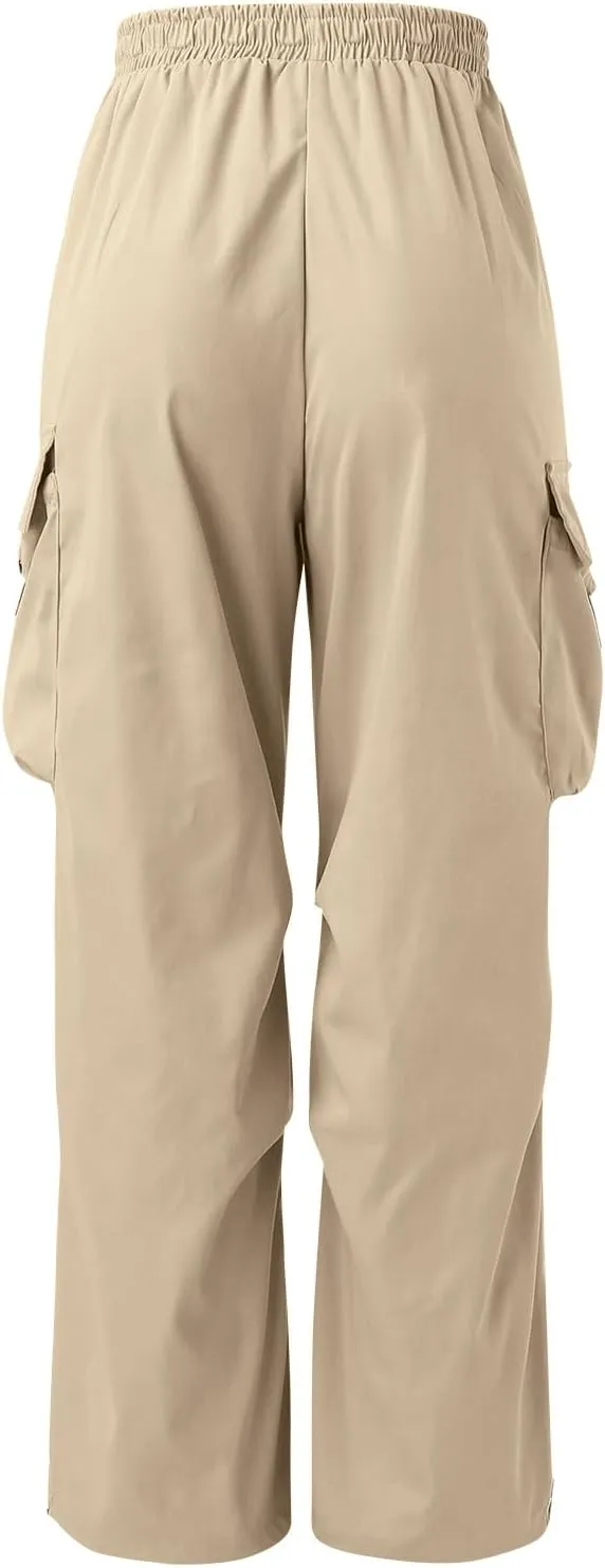 Cargo Pants for Men Casual Lightweight Elastic Waist Drawstring Pant Work Pants Multi Pockets