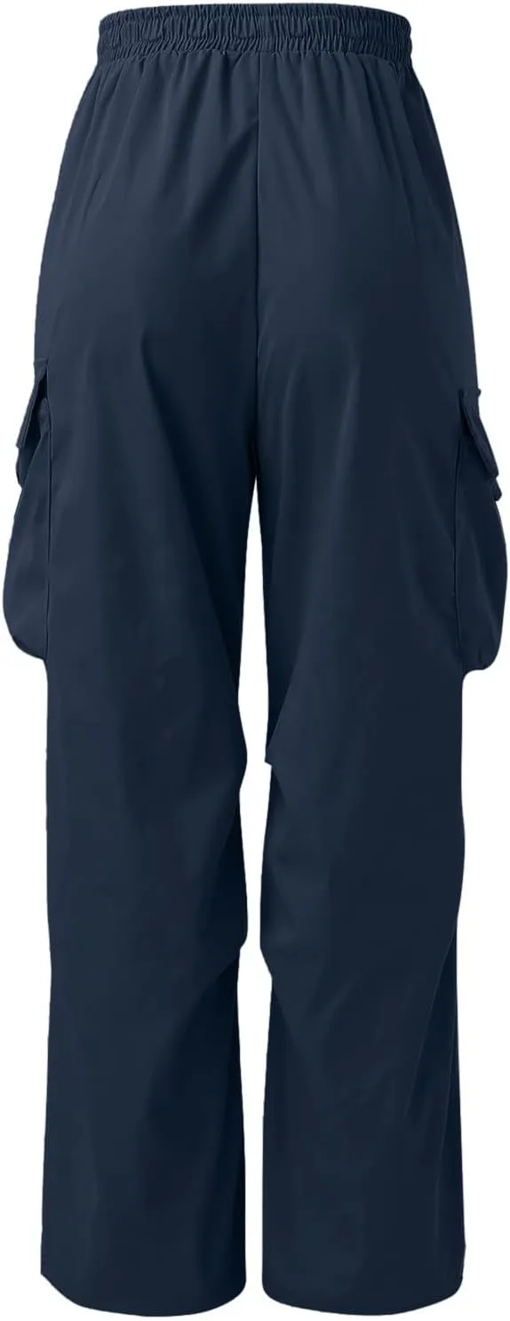 Cargo Pants for Men Casual Lightweight Elastic Waist Drawstring Pant Work Pants Multi Pockets