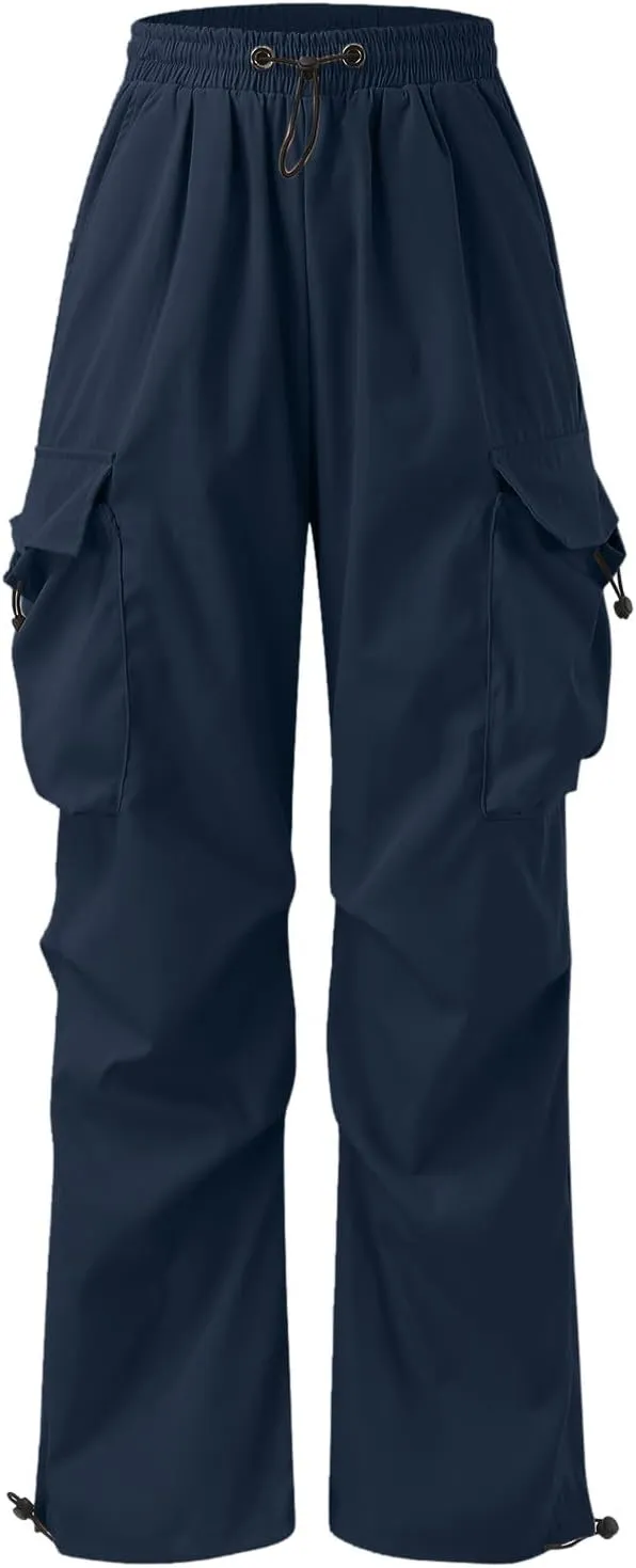 Cargo Pants for Men Casual Lightweight Elastic Waist Drawstring Pant Work Pants Multi Pockets