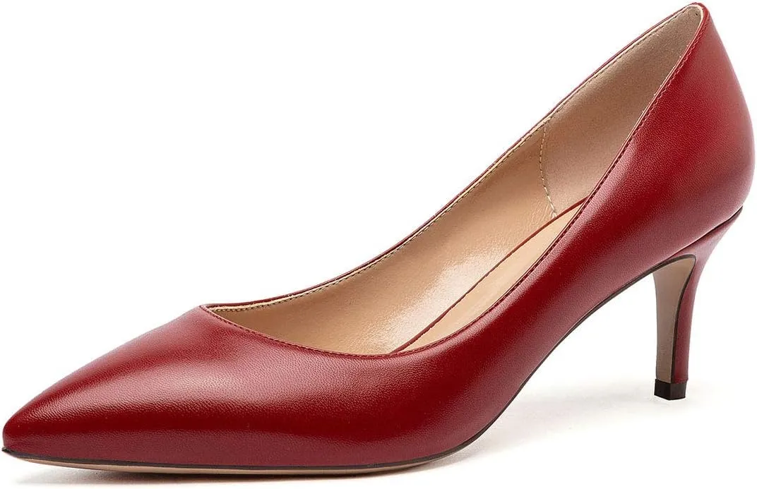 Castamere Womens Slip On Low Heel Pumps Pointed Toe Basic Comfortable 6.5CM Heels