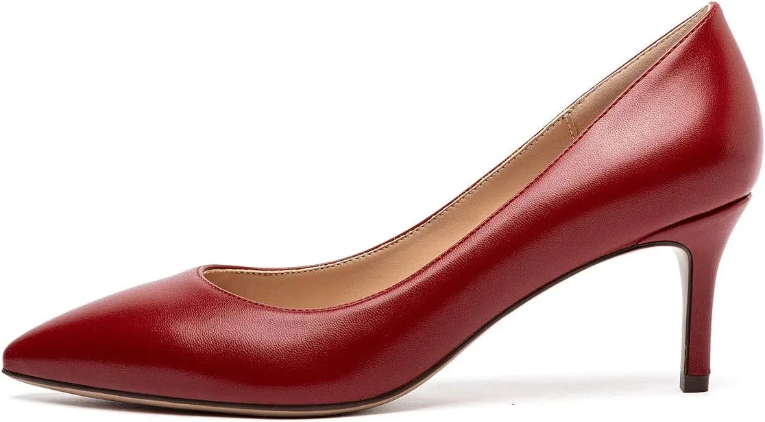 Castamere Womens Slip On Low Heel Pumps Pointed Toe Basic Comfortable 6.5CM Heels