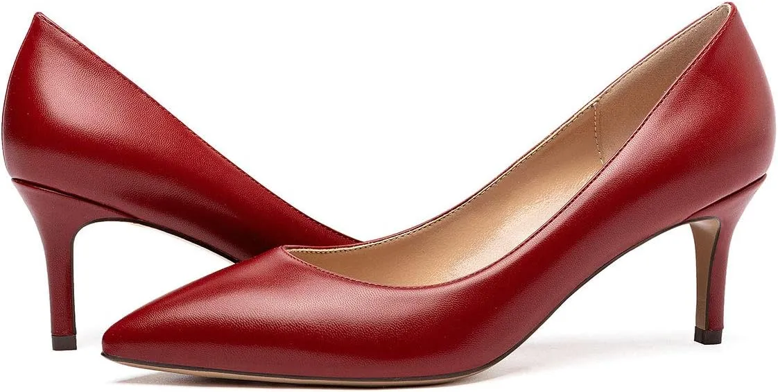 Castamere Womens Slip On Low Heel Pumps Pointed Toe Basic Comfortable 6.5CM Heels