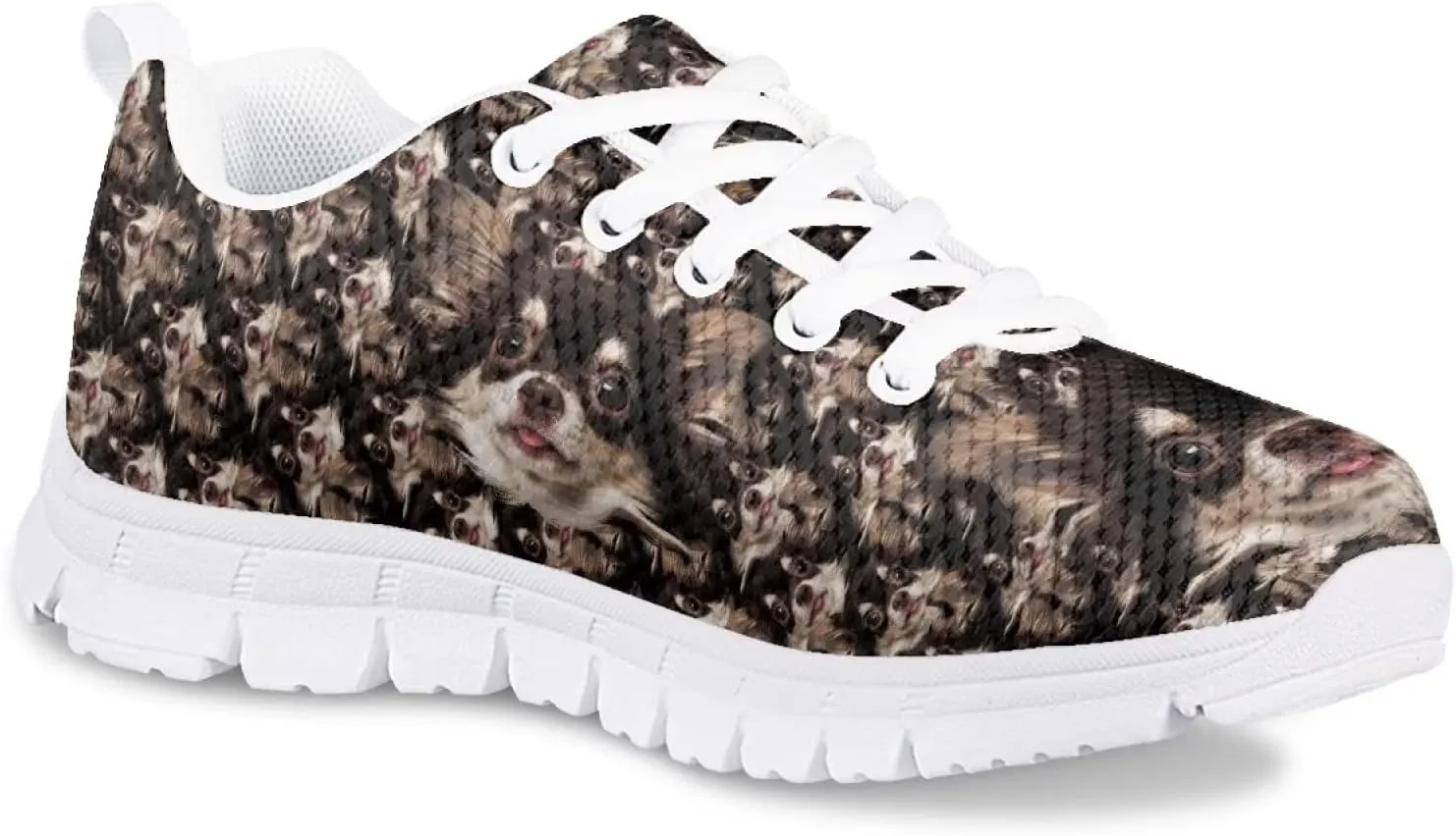 Cat Dog Print Mesh Tennis Shoes for Kids Girls Soft Breathable Lightweight Cute Athletic Running Shoes