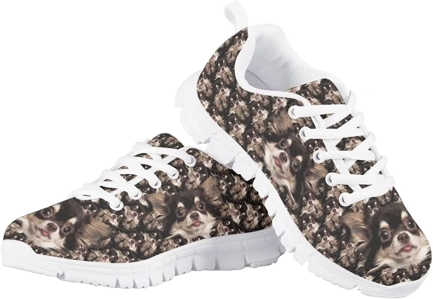 Cat Dog Print Mesh Tennis Shoes for Kids Girls Soft Breathable Lightweight Cute Athletic Running Shoes