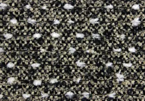 Cream & Black Wool Blend Tweed Bouclé (Made in Spain)