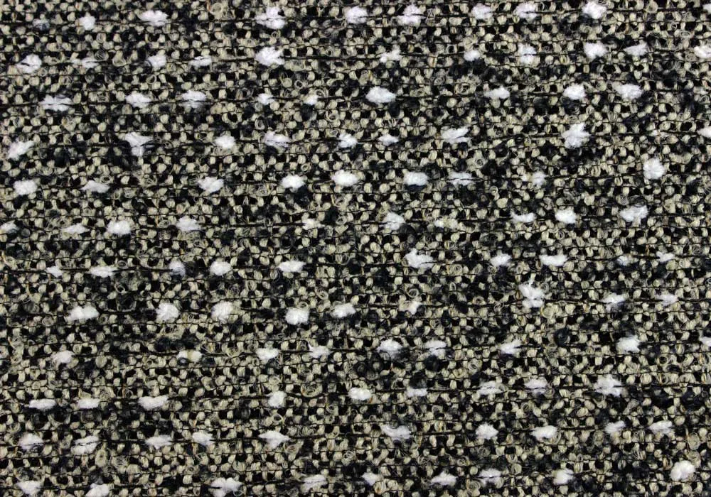 Cream & Black Wool Blend Tweed Bouclé (Made in Spain)