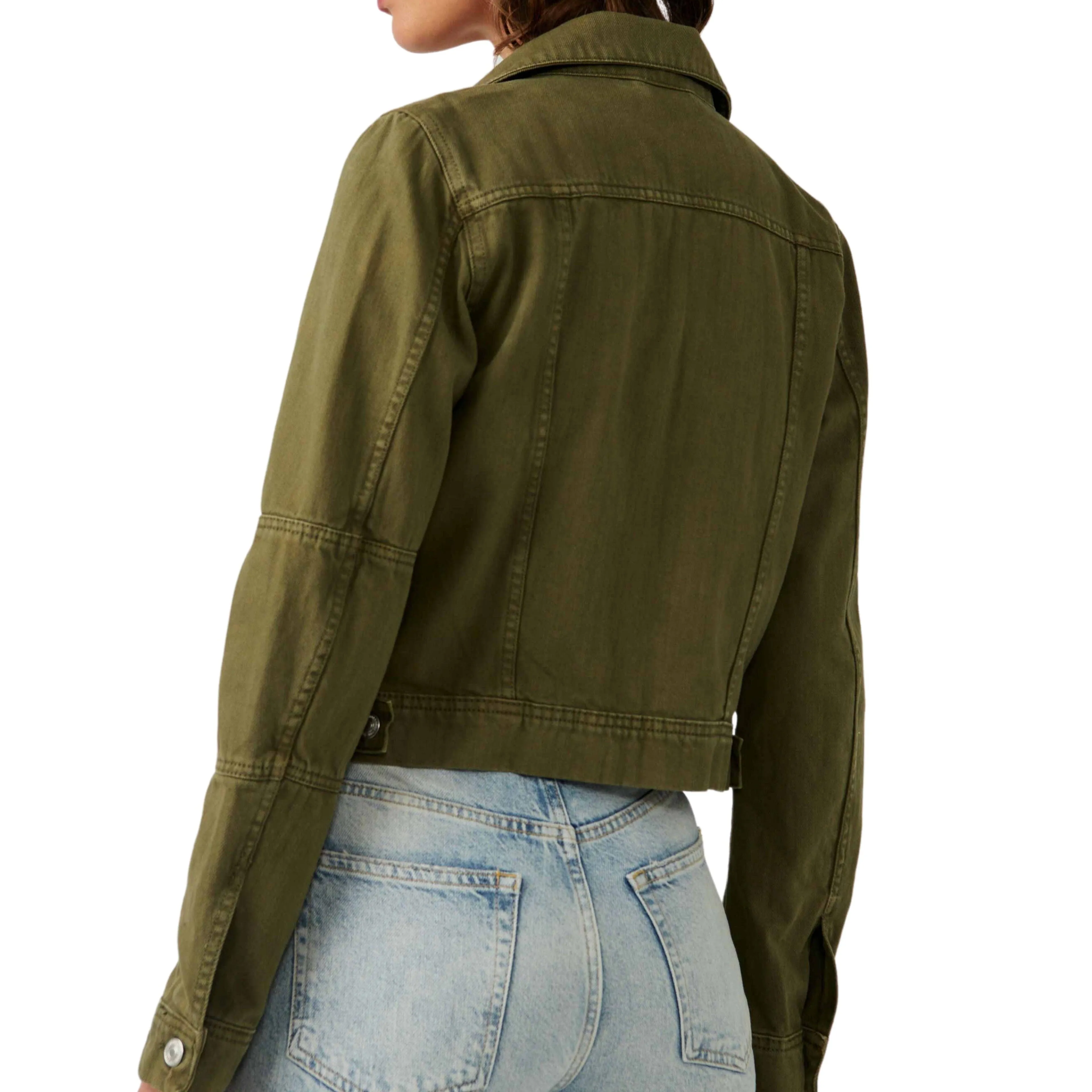 Free People Rumors Denim Jacket Green