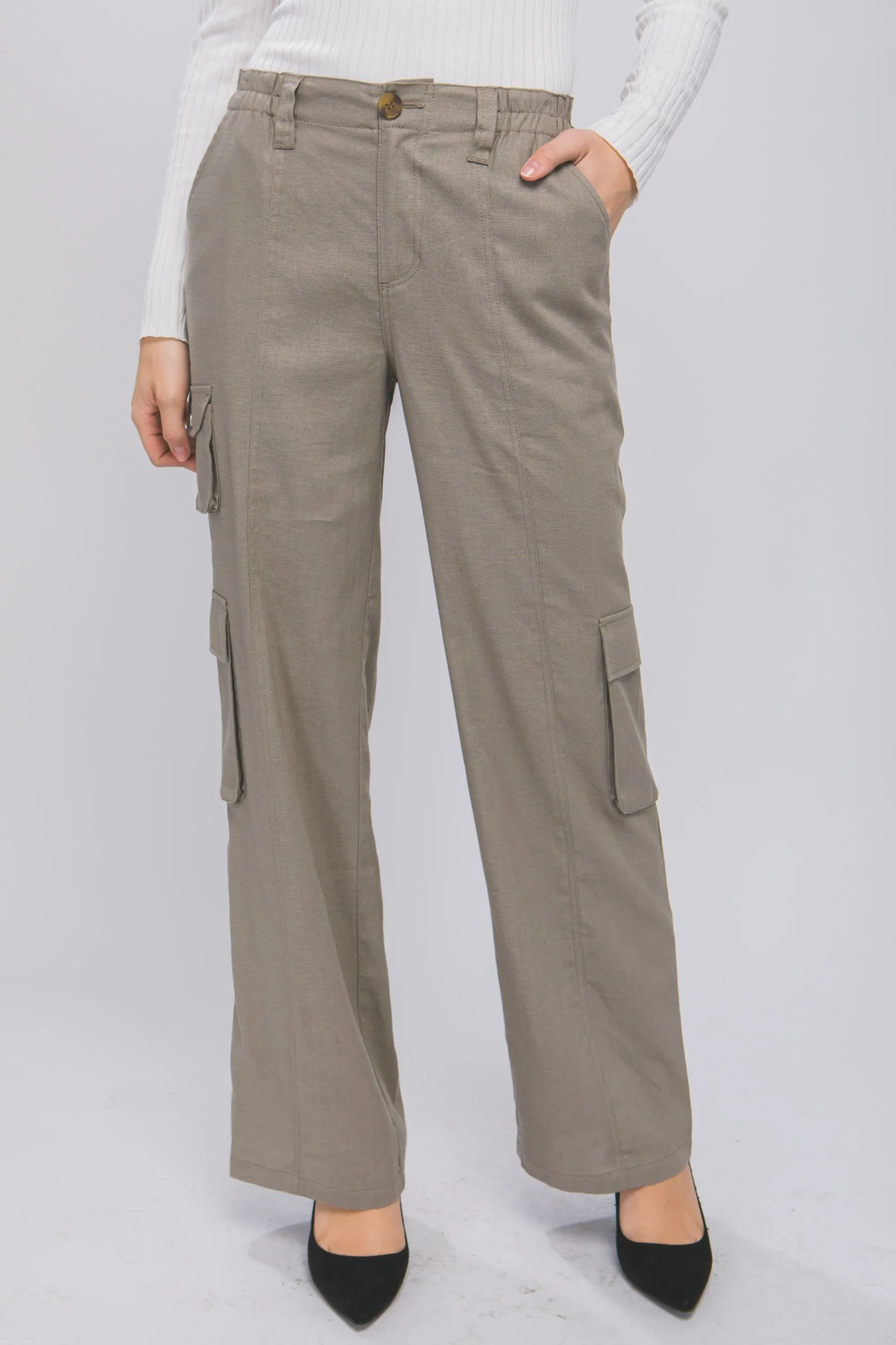 Greystone Linen Parachute Pants With Side Pockets