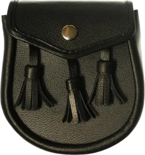 I LUV LTD Boys Half Dress Black Leather Basic Sporran
