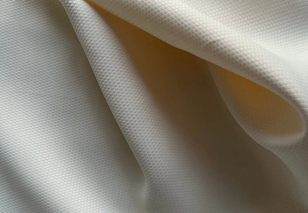 Ivory Vanilla Mock Pique Viscose (Made in Italy)