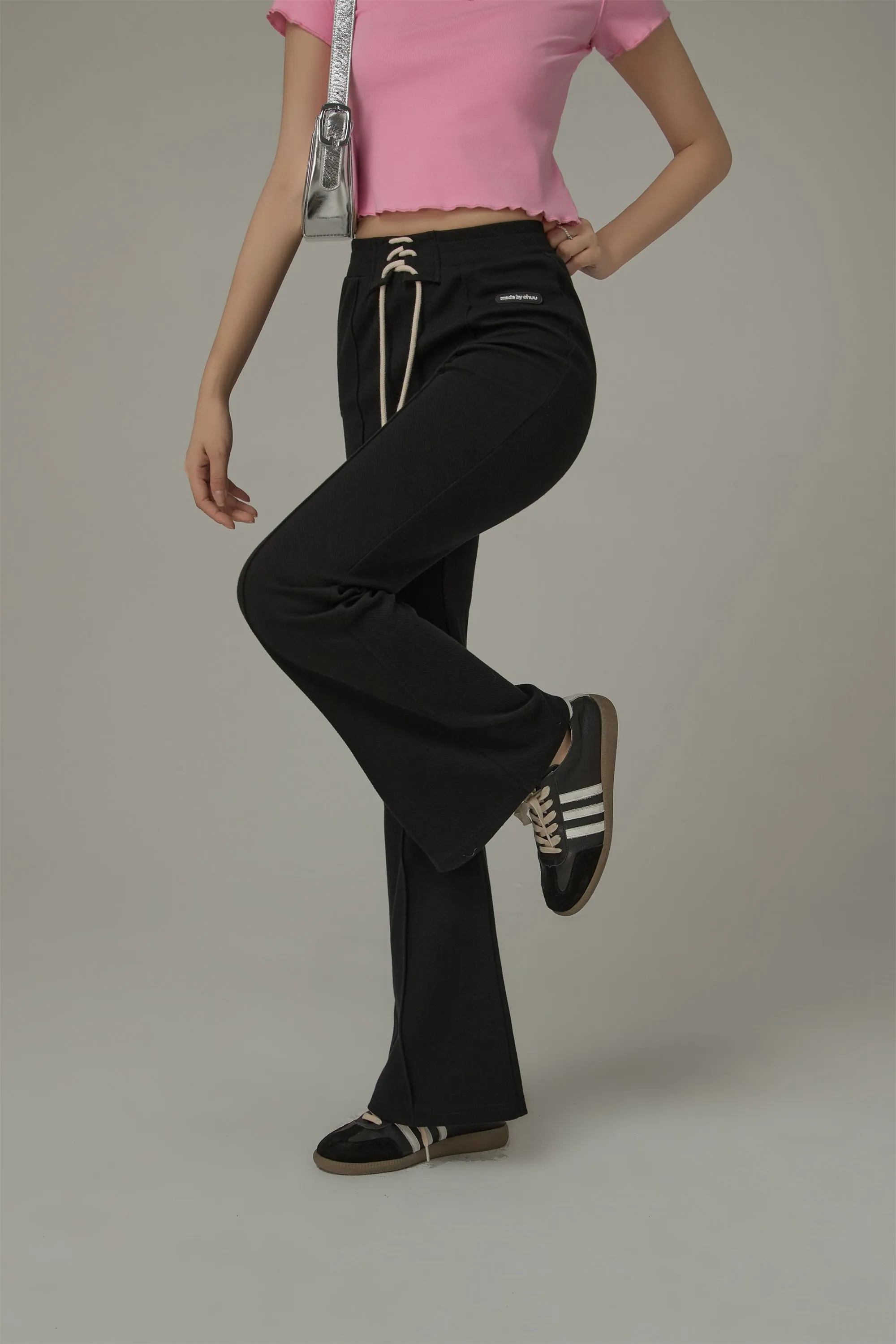 Lace Up Semi Bootcut Casual Pants