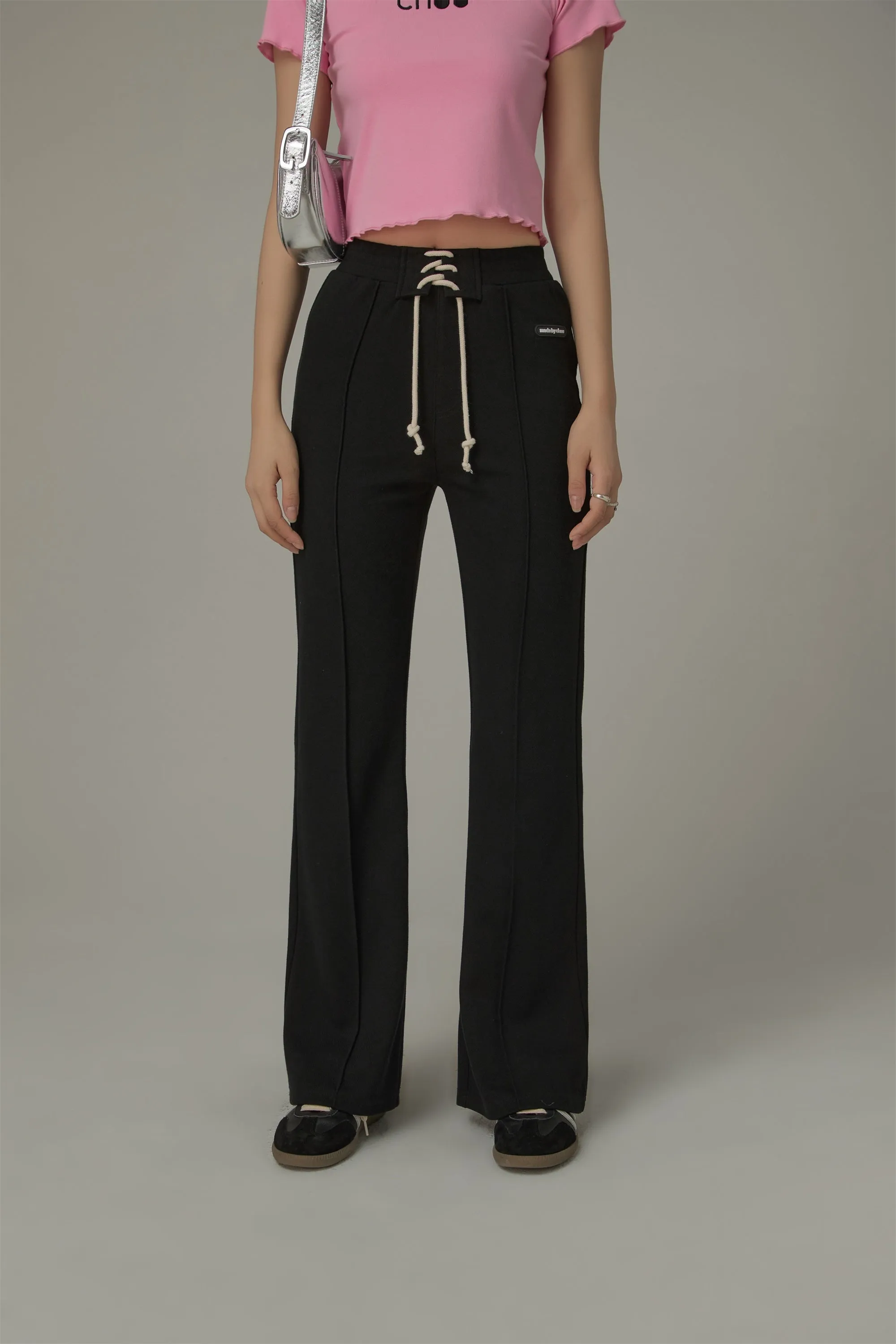 Lace Up Semi Bootcut Casual Pants
