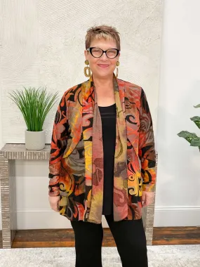 Leaves Burnout Knit Cover Up, Bronze