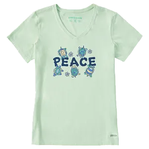 Life is Good W SS Crusher Lite Vee Peace Turtles SAGE GREEN