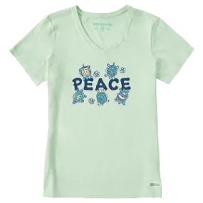Life is Good W SS Crusher Lite Vee Peace Turtles SAGE GREEN