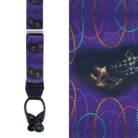 Mardi Gras Celebration Silk Button End Braces