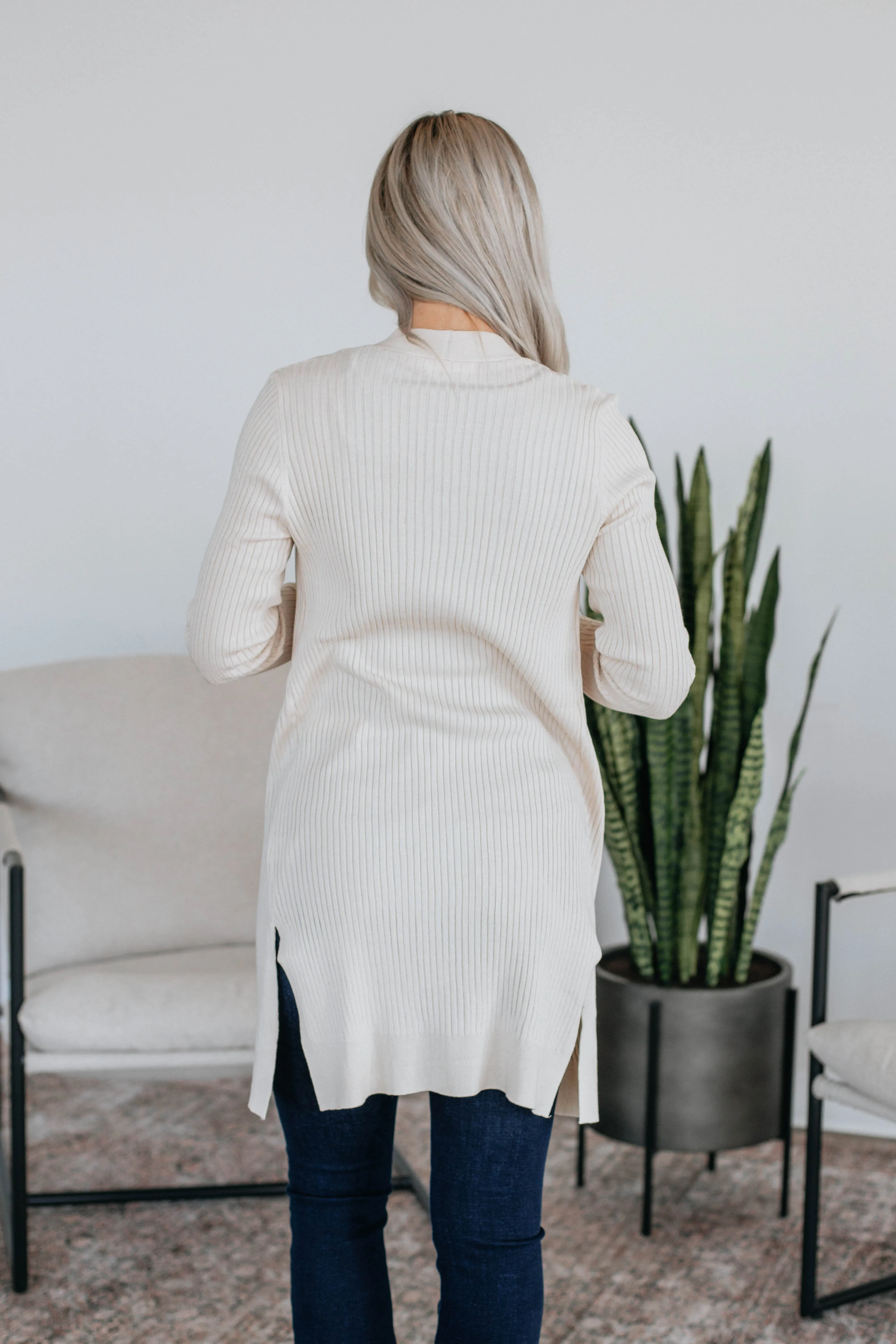 Maylin Ribbed Cardigan - Vanilla