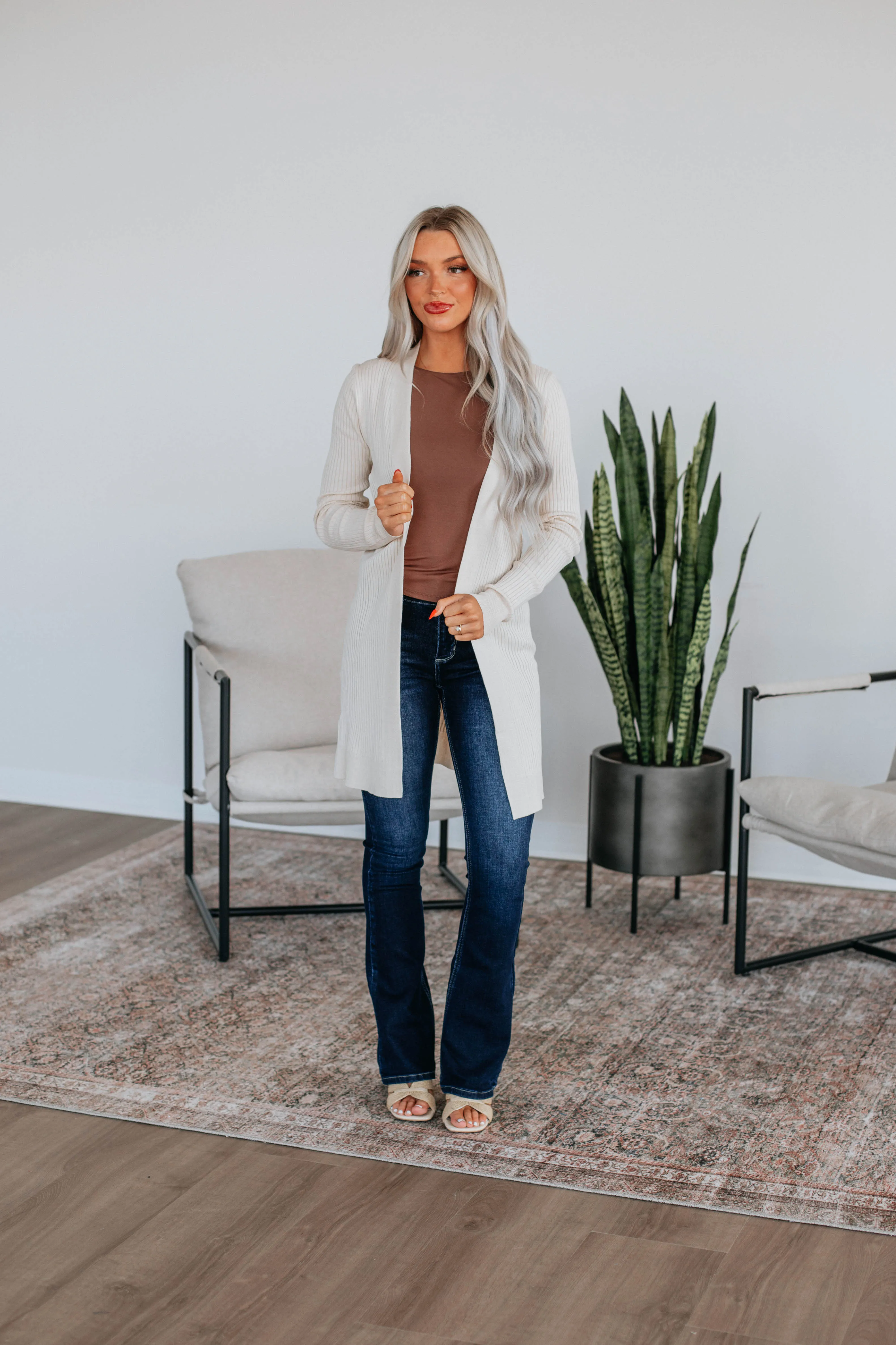 Maylin Ribbed Cardigan - Vanilla