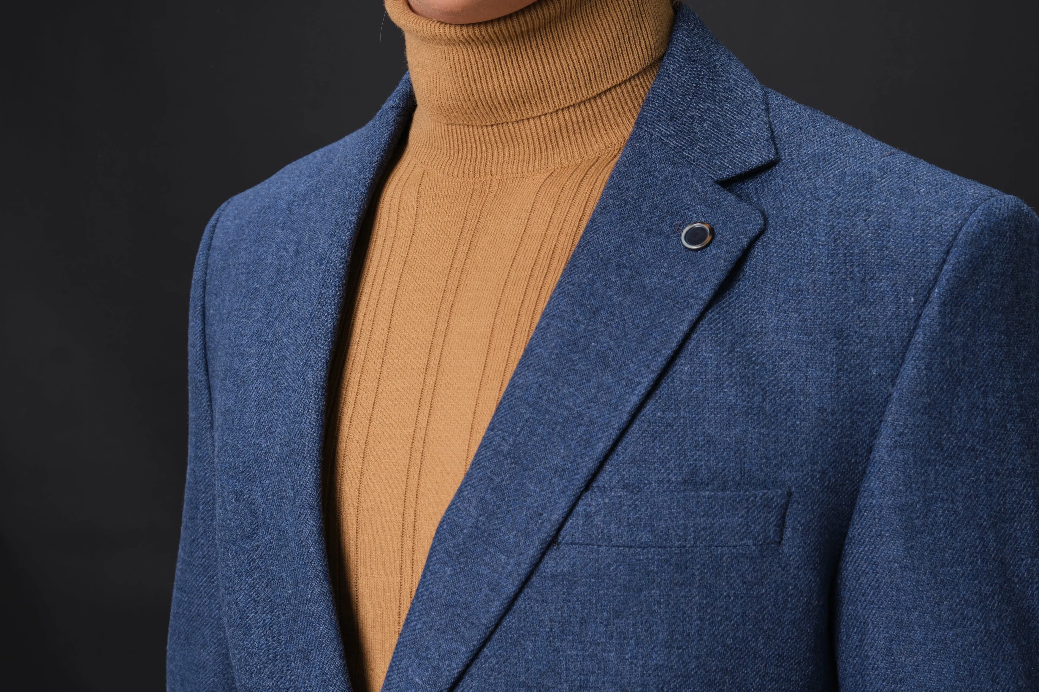 MEHMET,SOLID-NOTCH COLLAR-JACKETS-PB-B221-DENIM