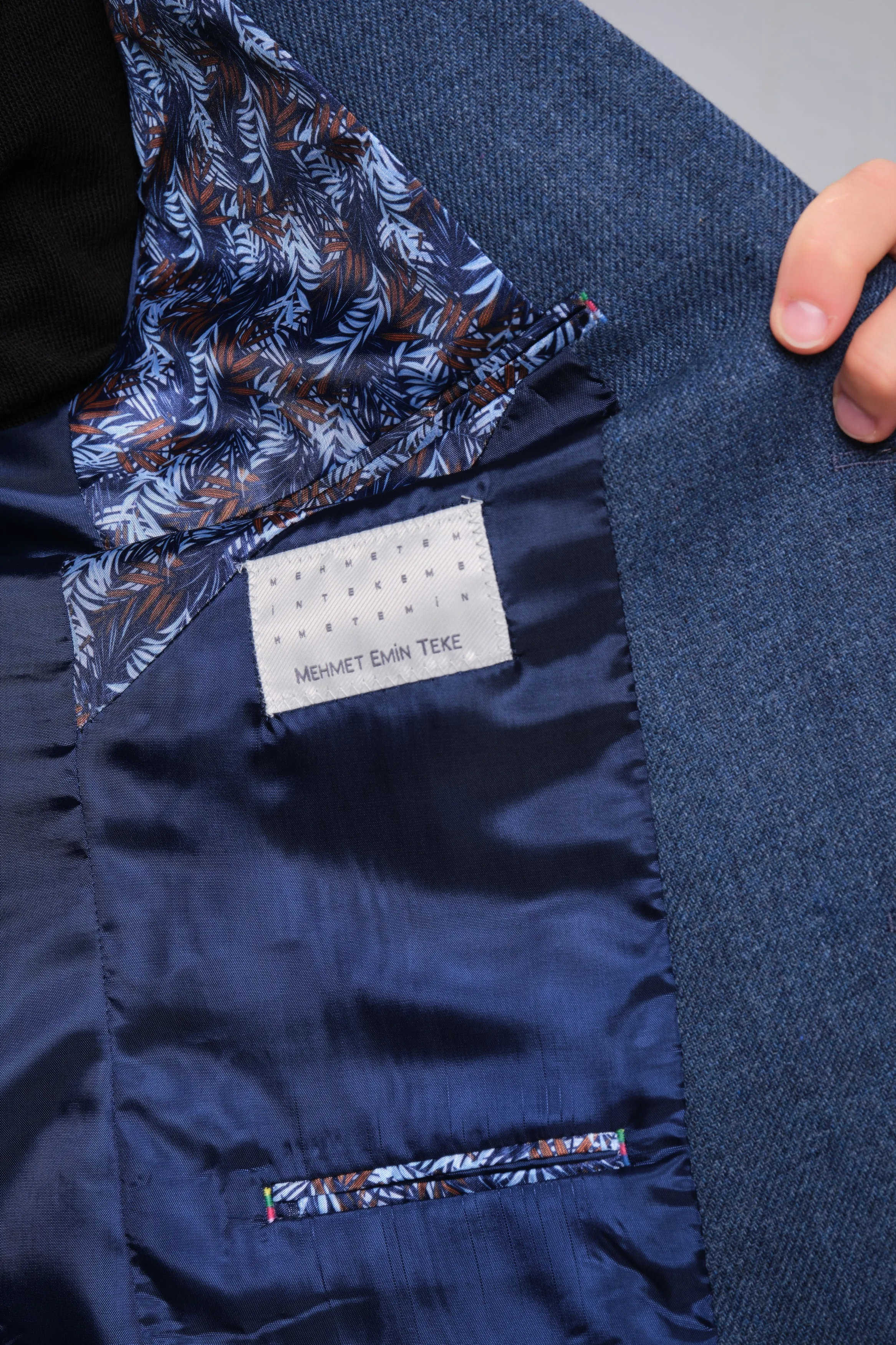 MEHMET,SOLID-NOTCH COLLAR-JACKETS-PB-B221-DENIM