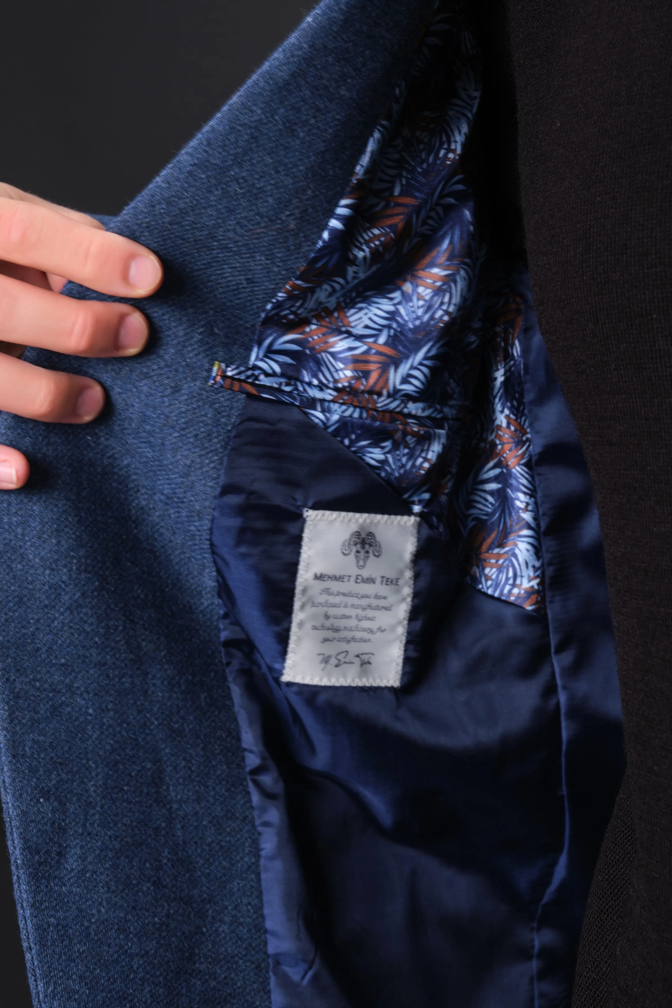 MEHMET,SOLID-NOTCH COLLAR-JACKETS-PB-B221-DENIM